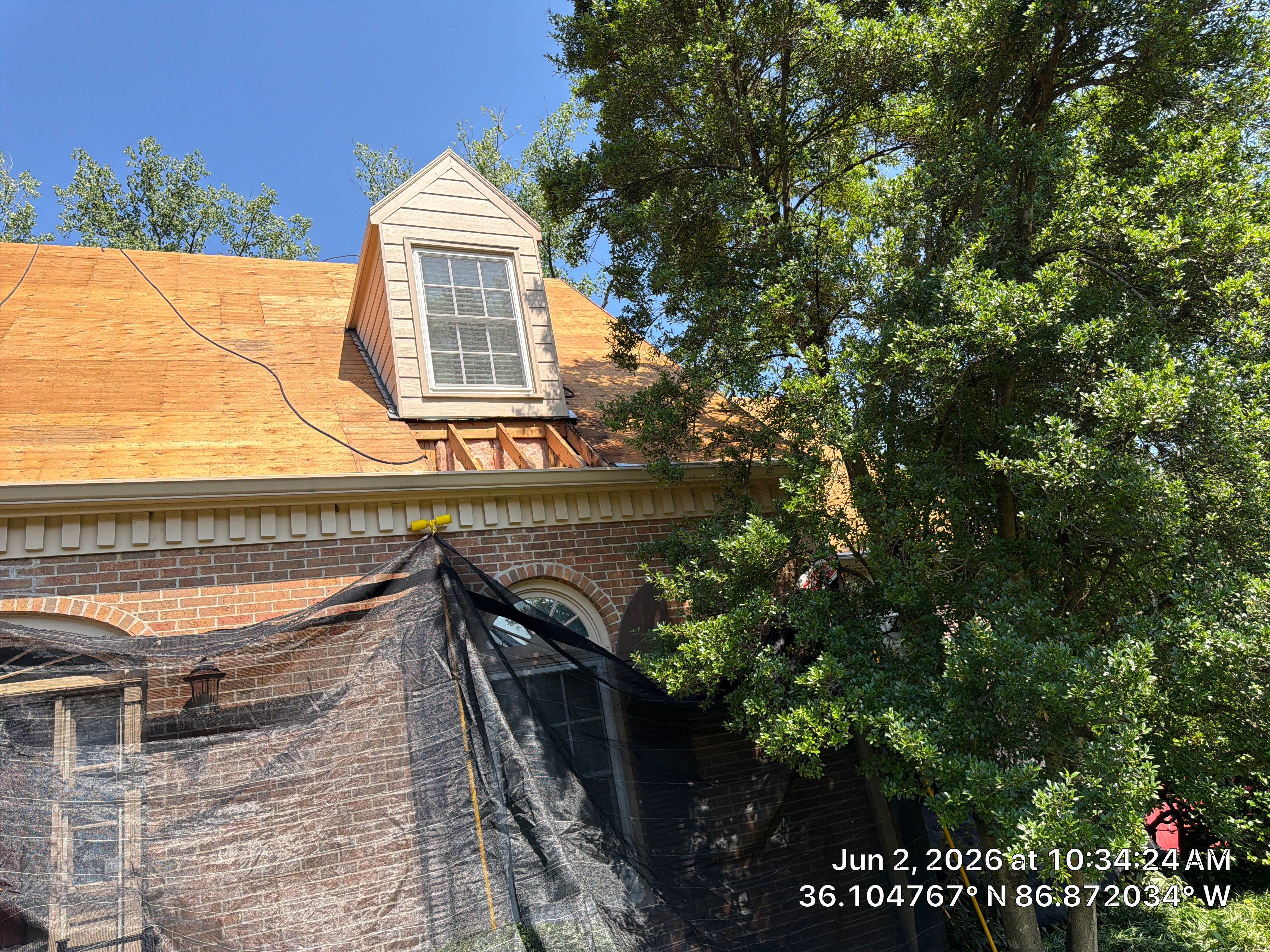 Roof Tree Damage- Repair Roof Framing and Replace Shingle Roof System In Belle Meade  by Roofworx 