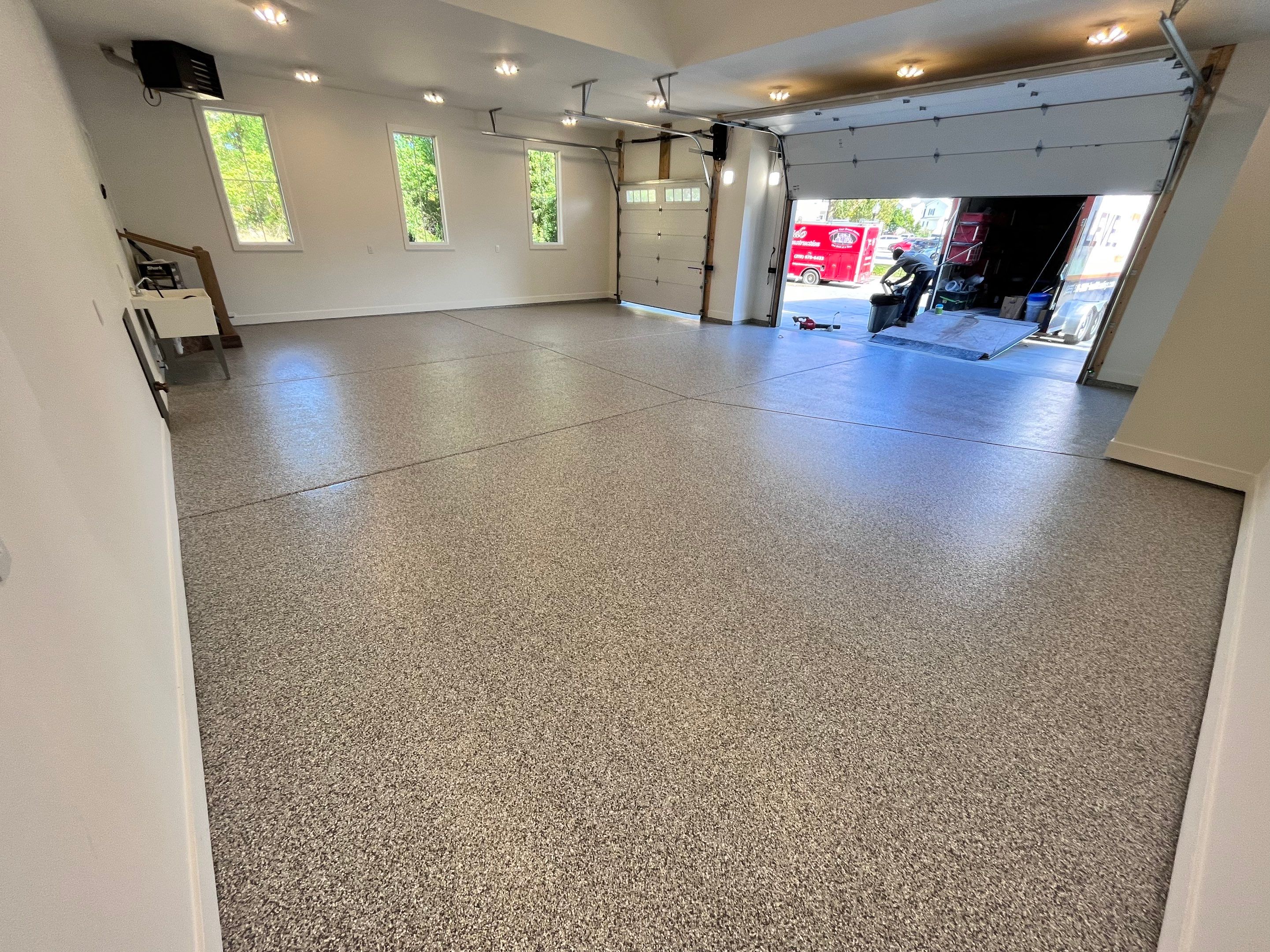 Gravel Flake Garage Floor  by Level 10 Coatings