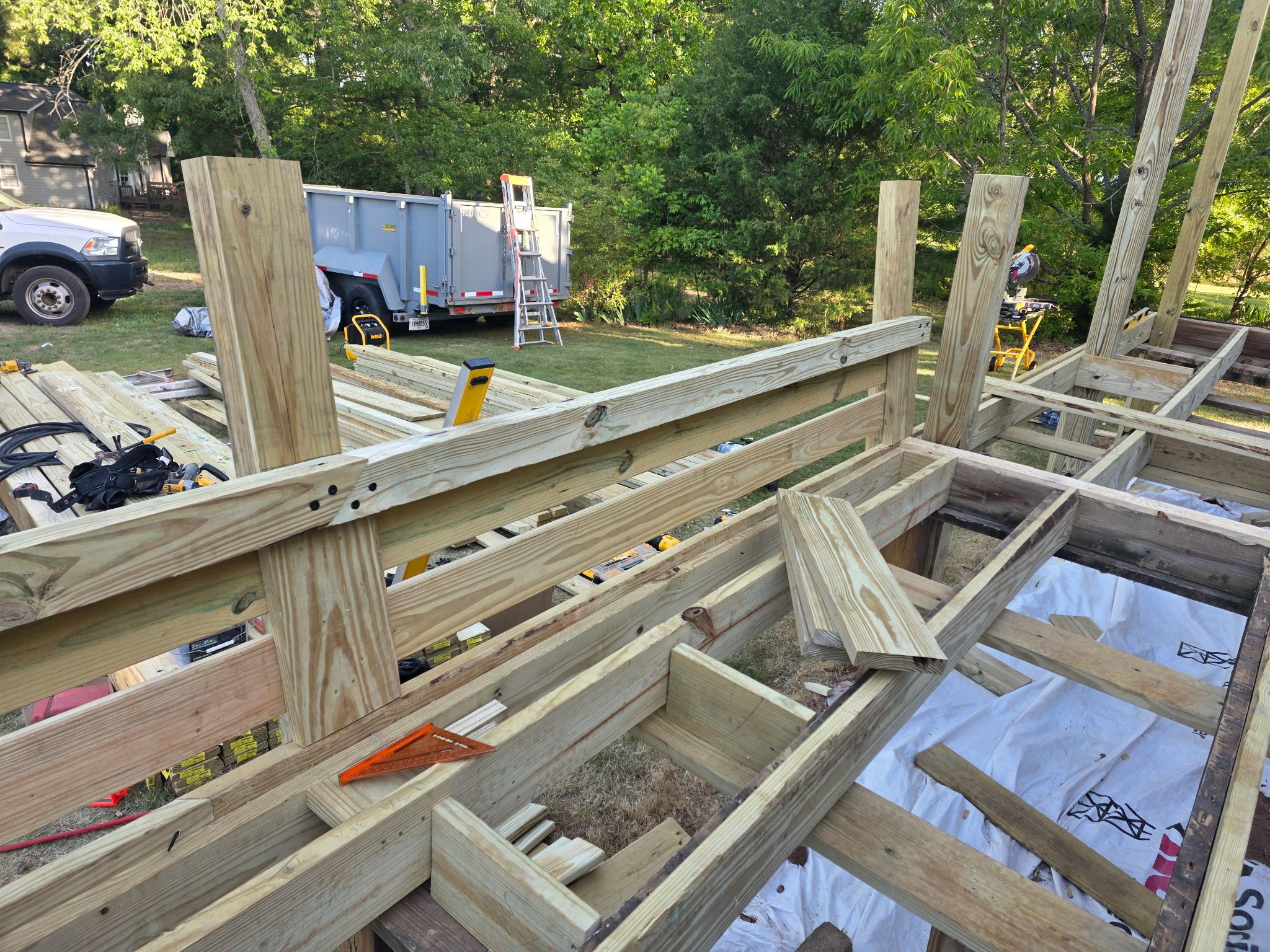Custom Pressure-Treated Wood Deck and Pergola Build in Social Circle by PGP Surface Solutions, LLC