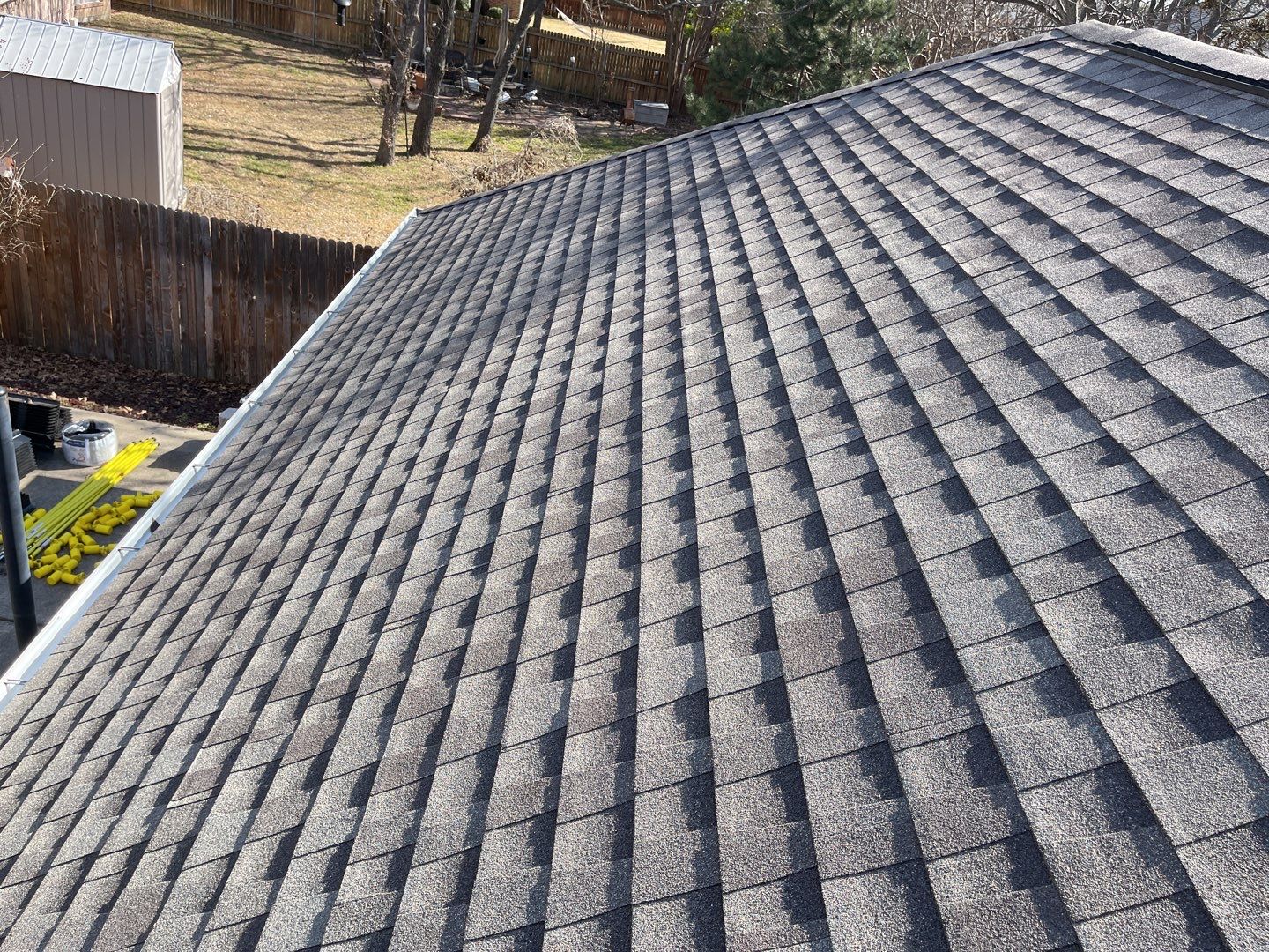 Major storm damage required full roof replacement along with other exterior repairs by First United Roofing & Construction