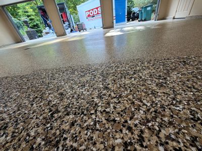 Multi-Colored Epoxy Flake Garage Floor Coating in Norton Shores