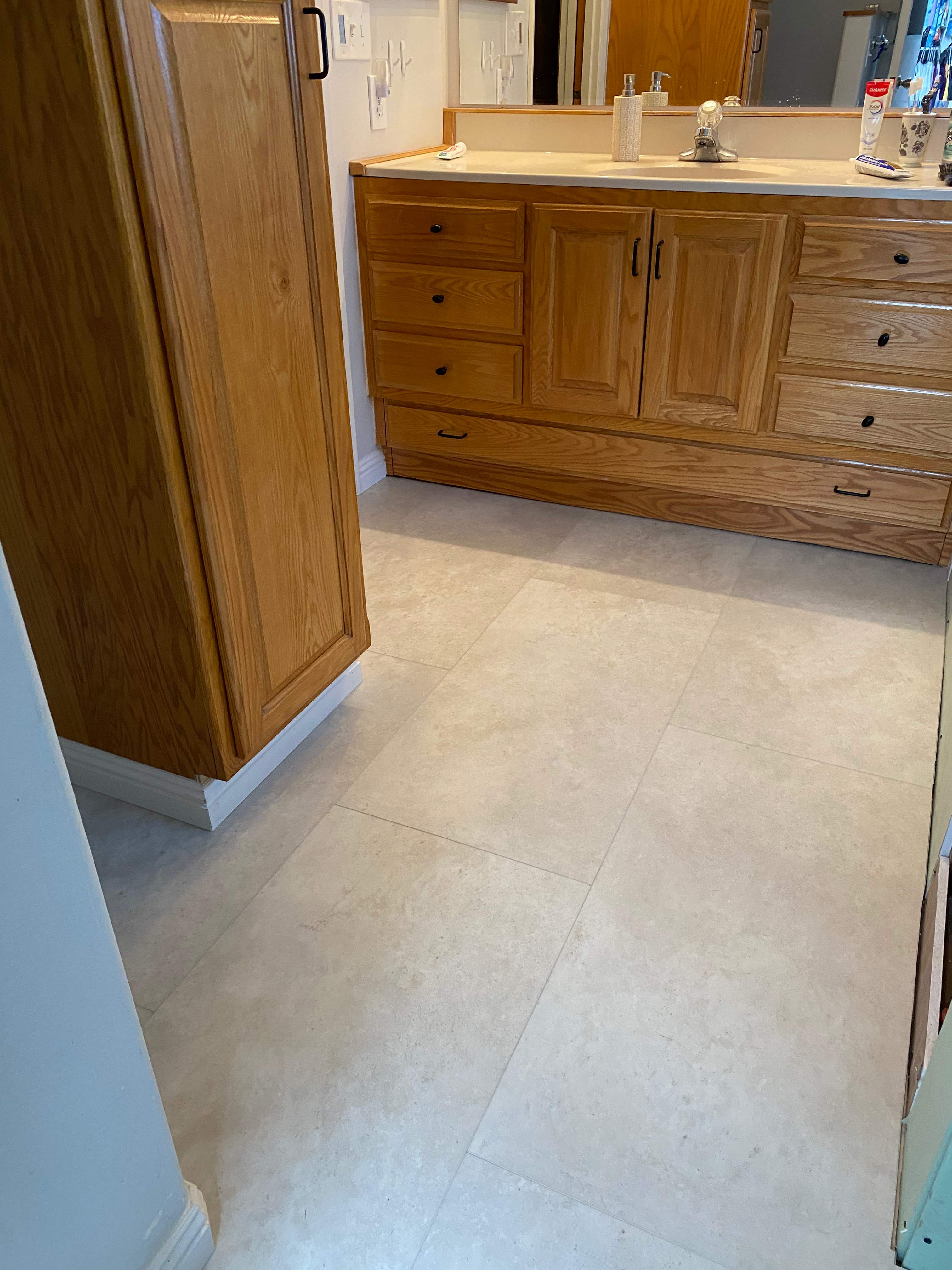 Bathroom Floor Tile Installation and Update in Fair Oaks by Footprints Floors South Sacramento