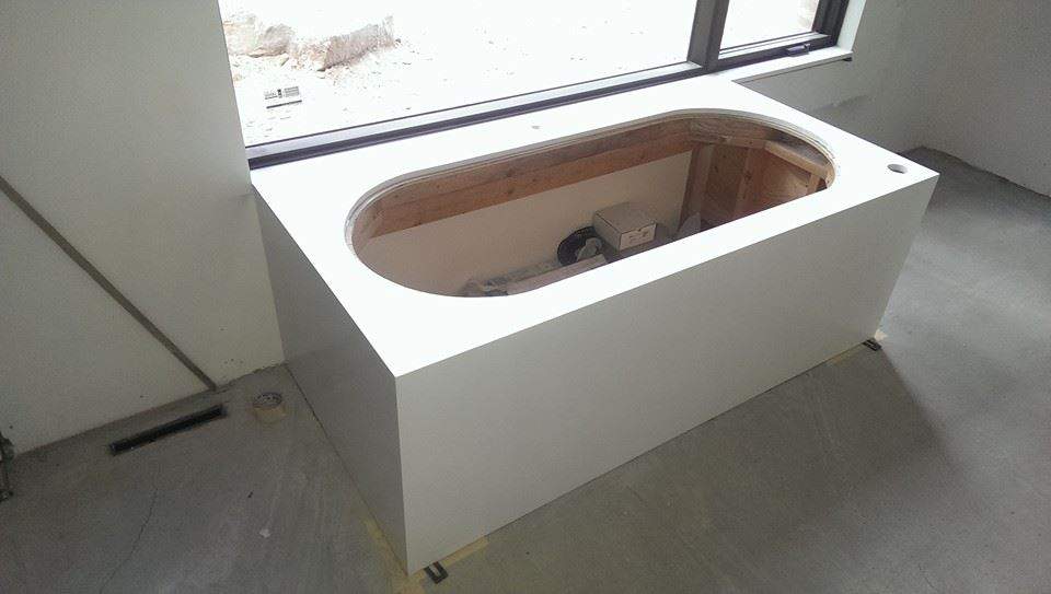 Bathroom renovations in porgress by Mena stone surfaces