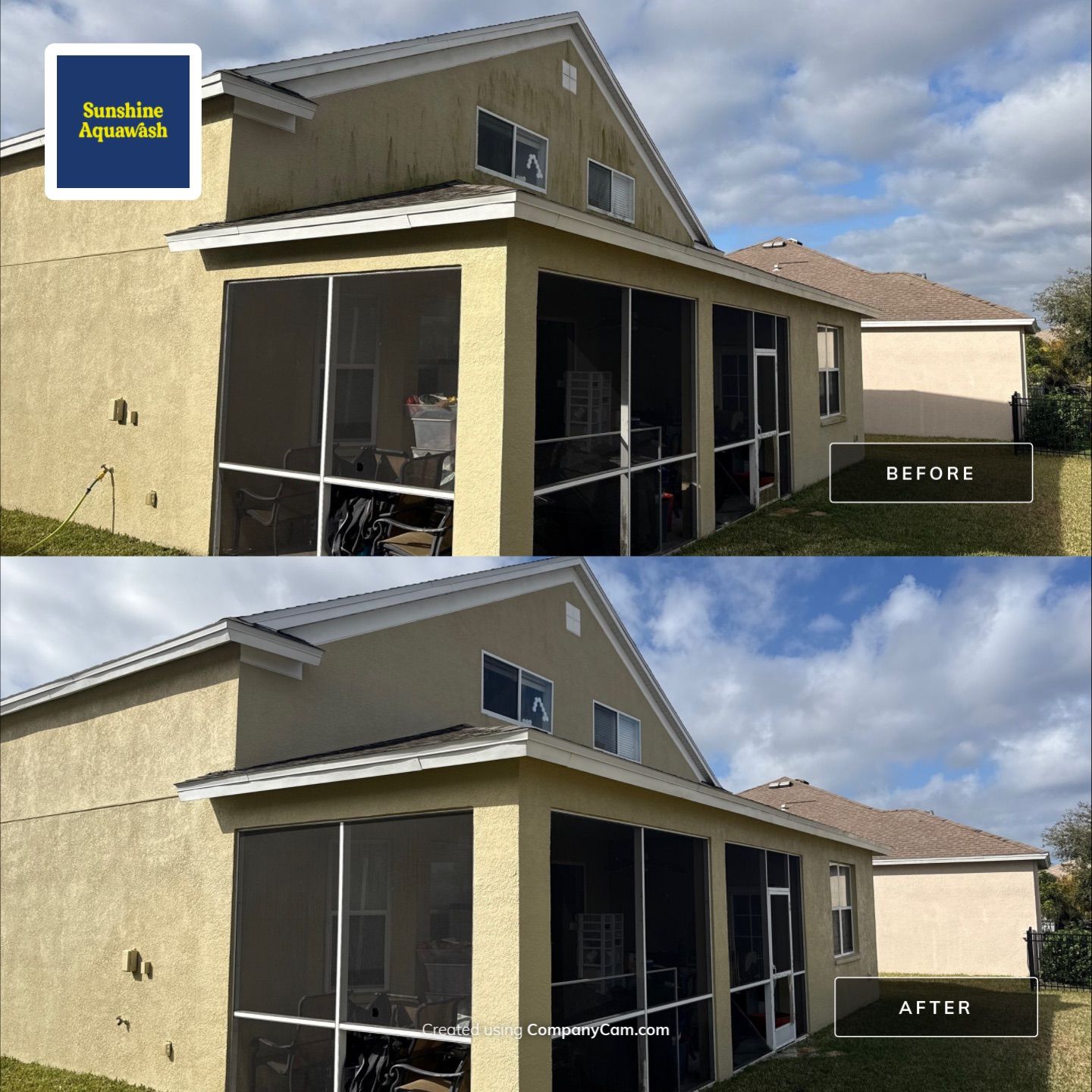 House Wash Removing Heavy Algae Buildup | River Plantation, Parrish FL by Sunshine AquaWash