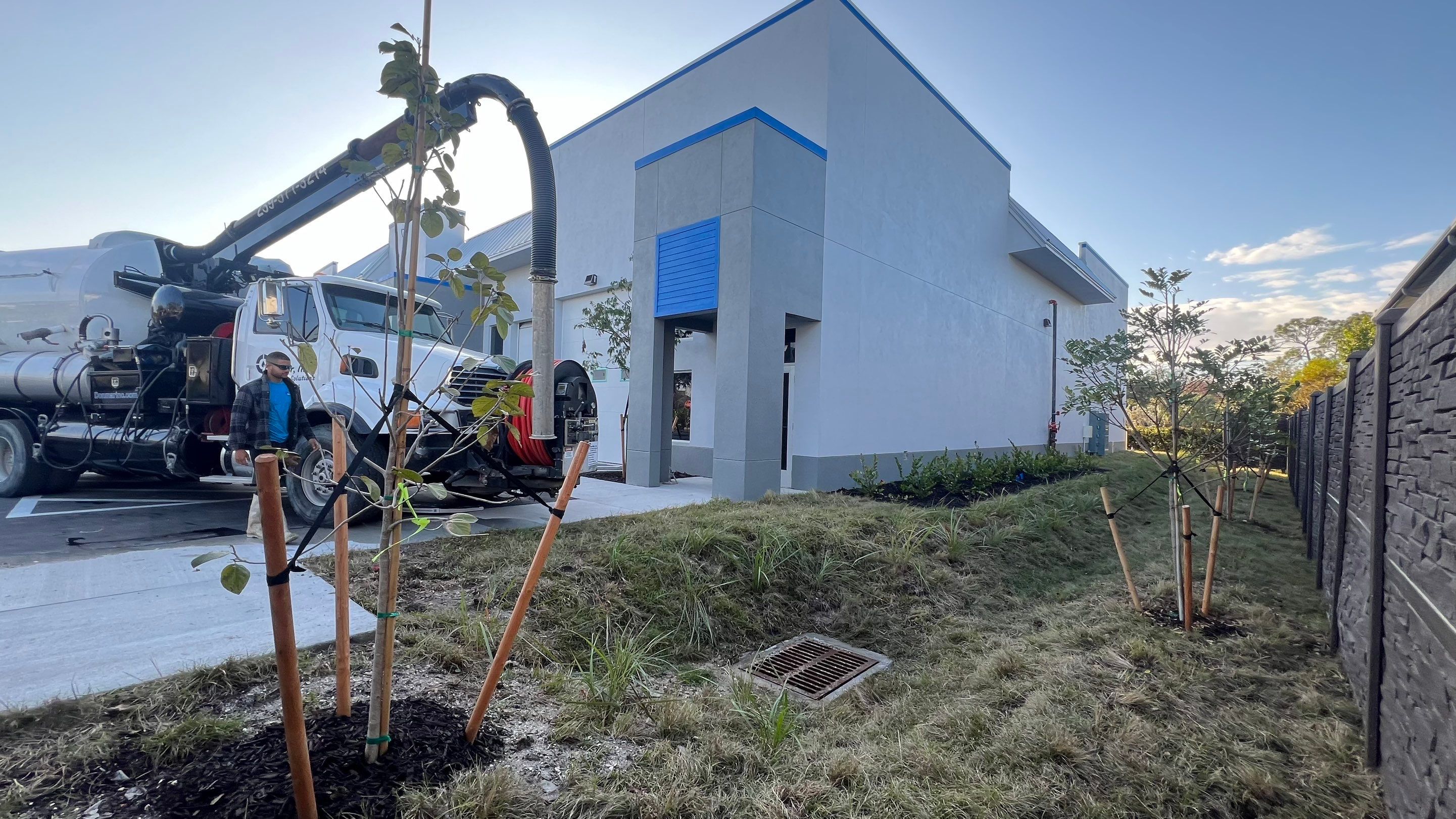 New Commercial Construction Stormwater System Cleaning by APS Power & Water
