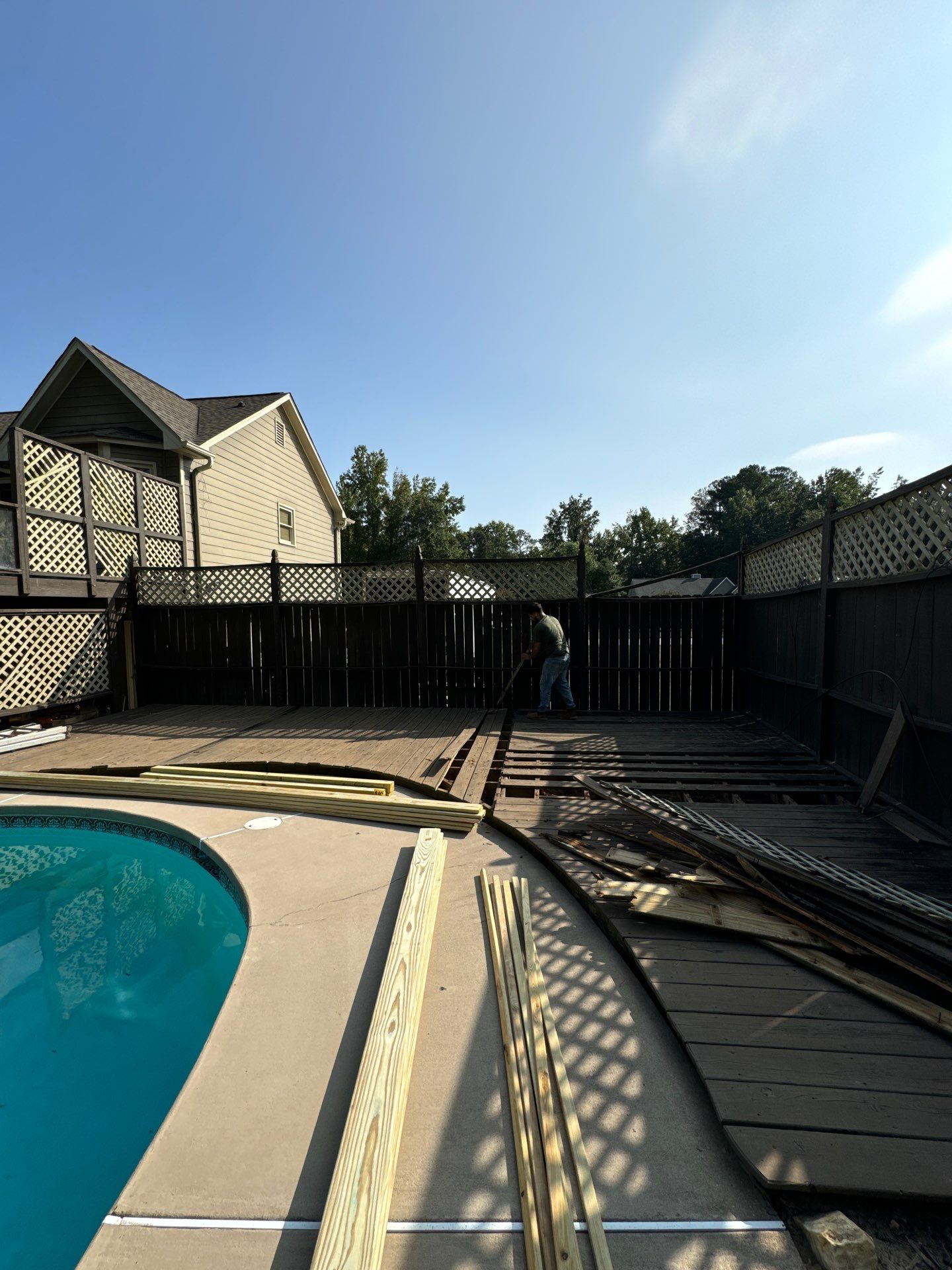 Custom Deck Refurbishment and Fence Staining in Powder Springs by Swift Home Renovations