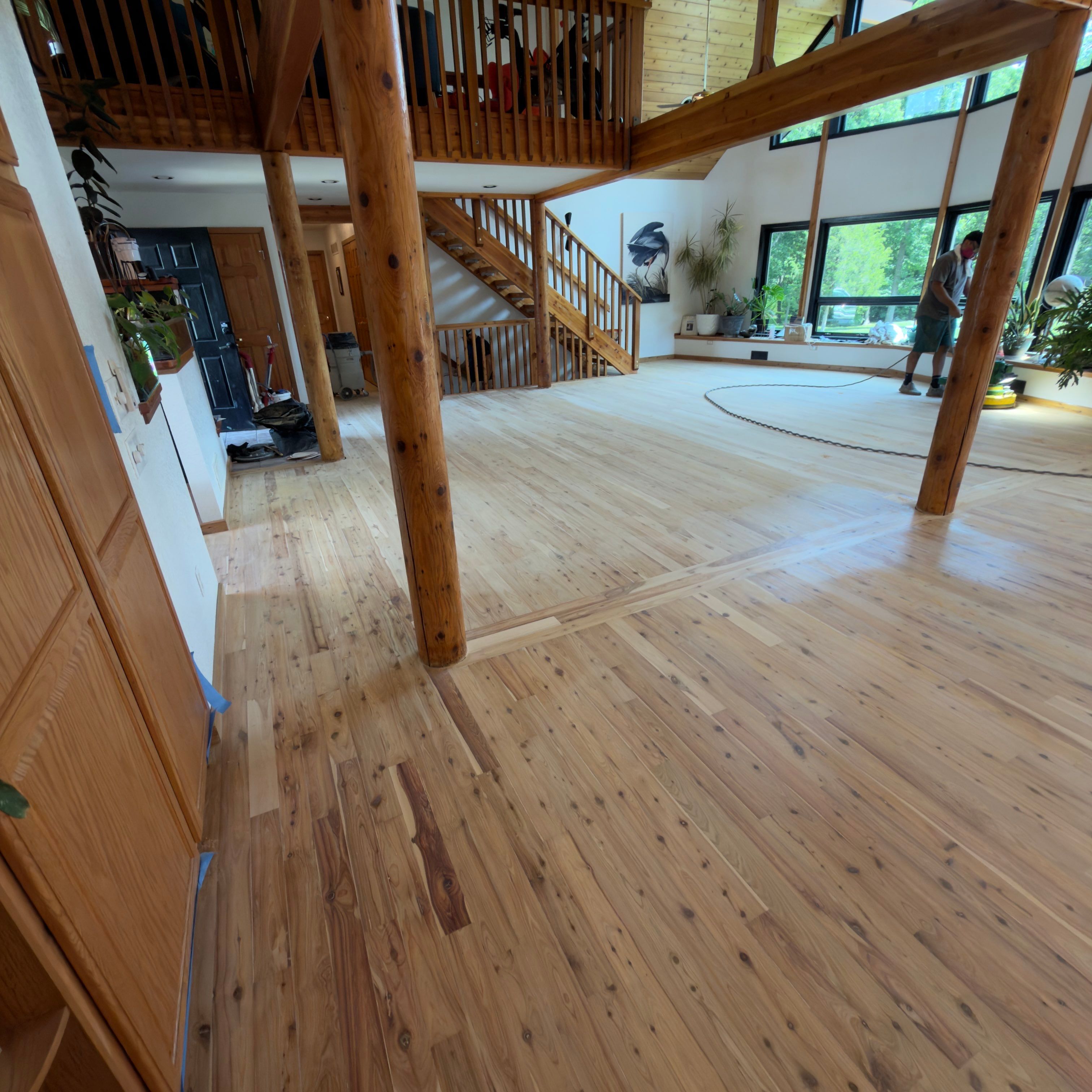 Austrailian Cypress Hardwood Repair and Refinishing in Shawnee by Rippnfinish