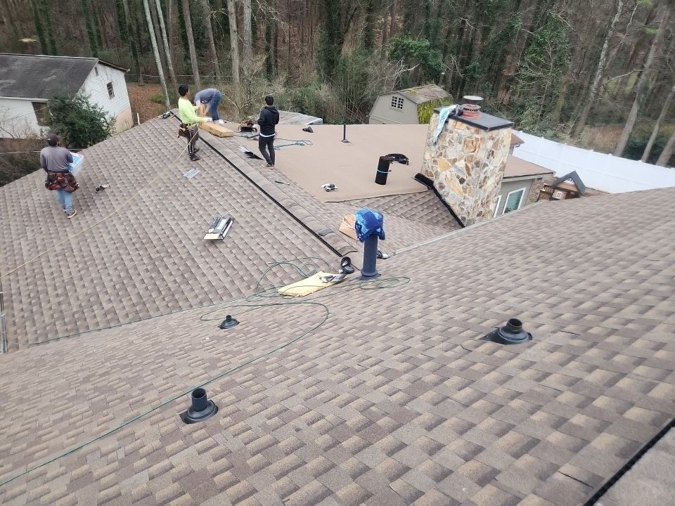 Roof replaced through insurance installation GAF Barkwood by Georgia Roof Advisors