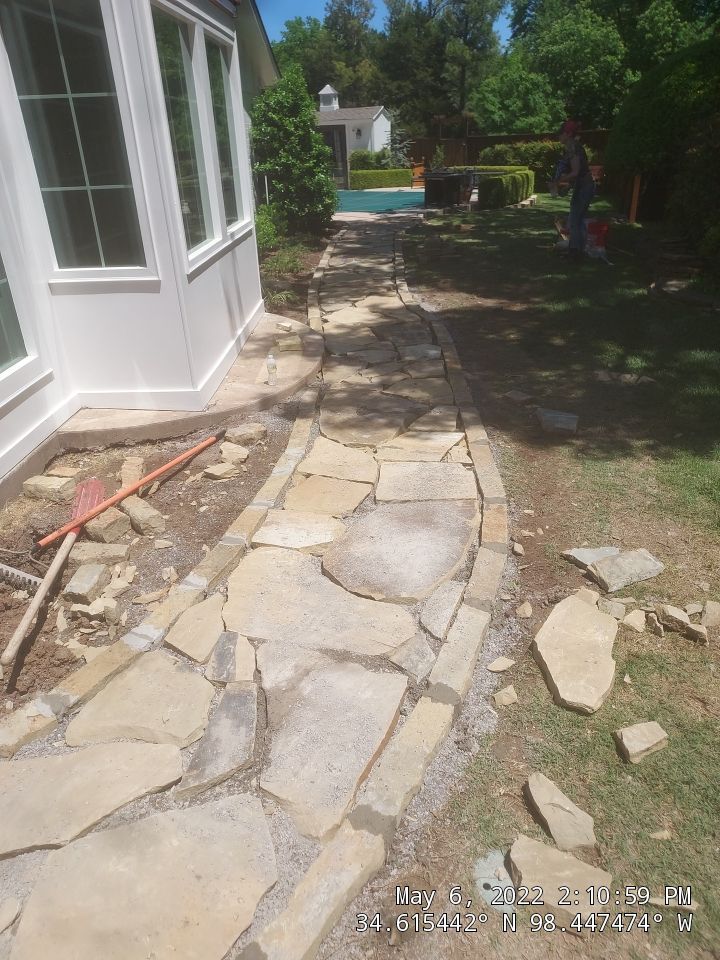 Flagstone walkway using Flagstone  by Clays Services Inc
