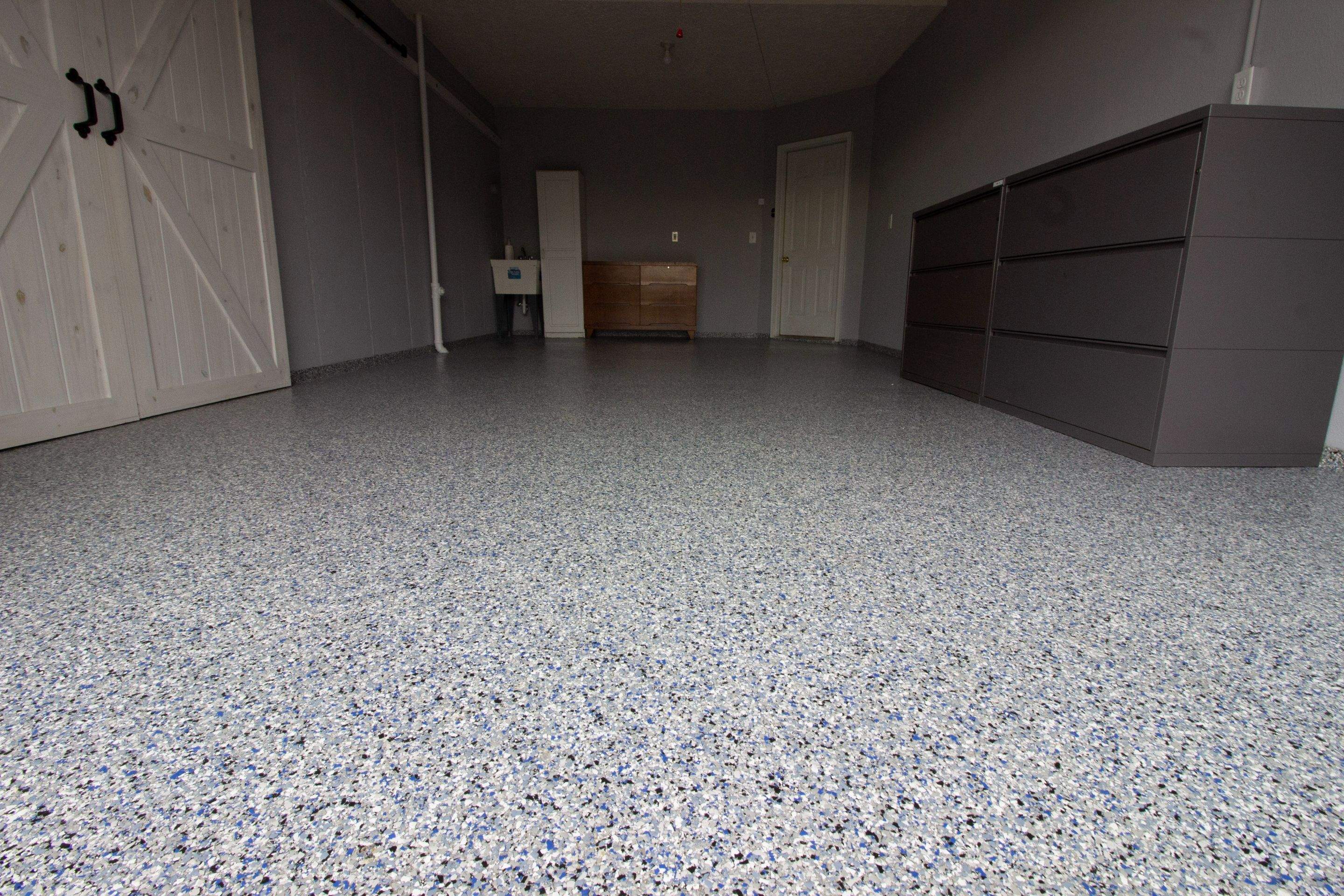Garage Floor using Galaxy Blue by Your1DayFloor.com