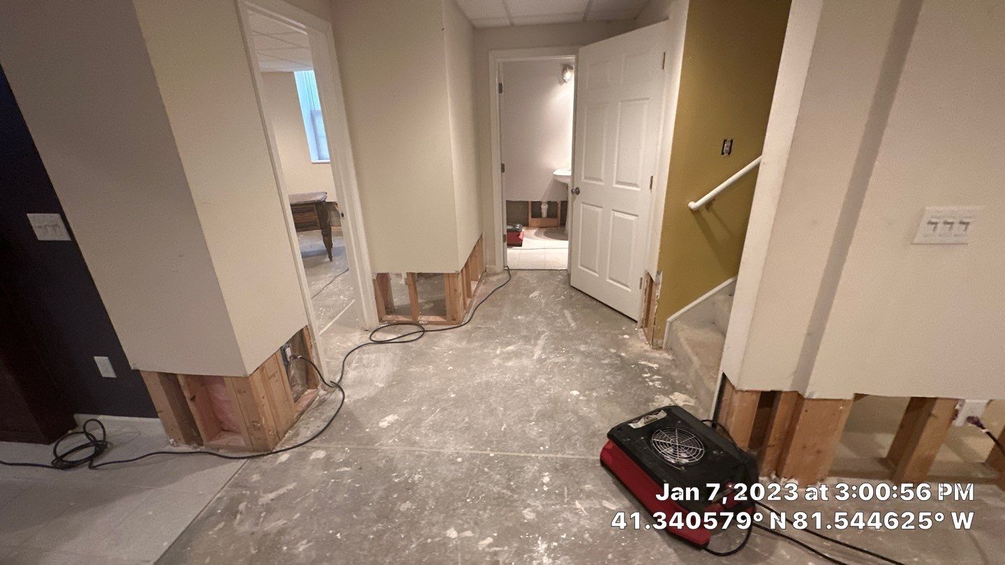Pipe Burst Emergency Mitigation Demo and Dry Down by Absolute Roofing and Construction