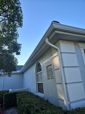 White Down Spouts using downspouts and White Seamless Gutters in Sarasota FL