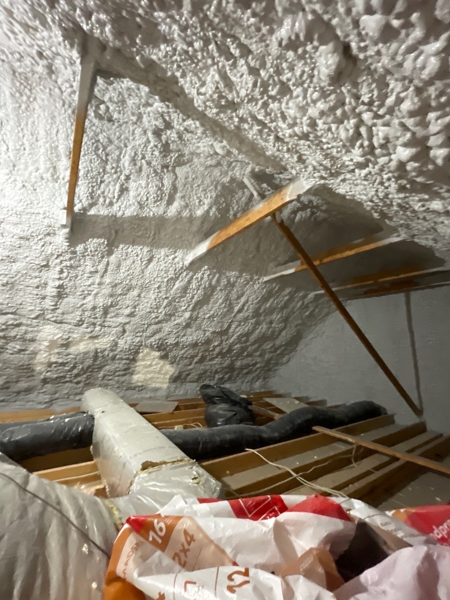 Attic Insulation using open cell spray foam by NYS Foam & Energy