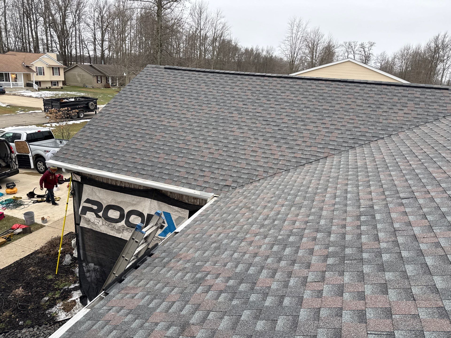 Residential Roofing Installation using Timberline HDZ Shingles - Williamsburg Slate by RoofX 