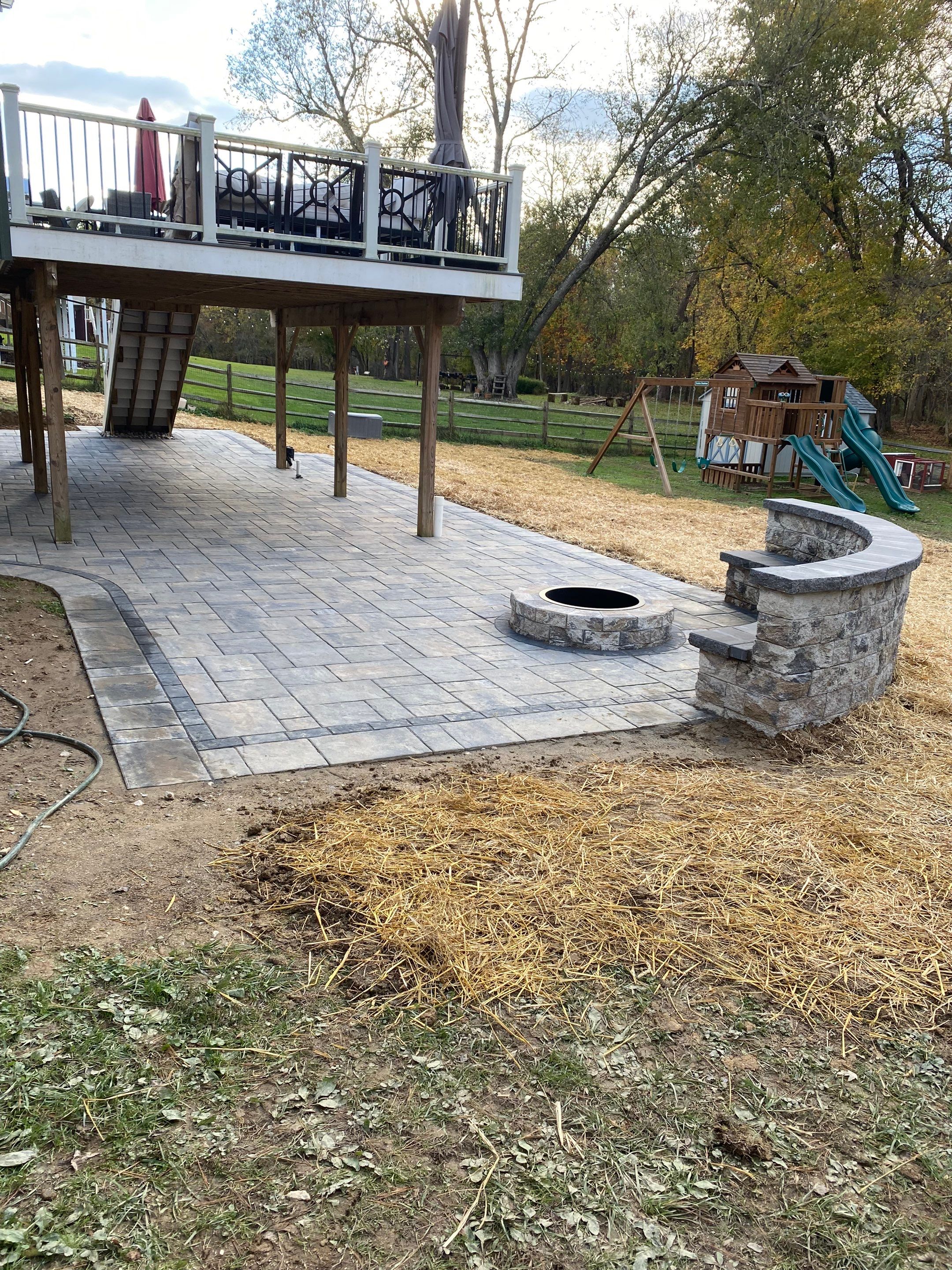 Backyard Transformation using Techo-Bloc Pavers by The Smet Companies, LLC
