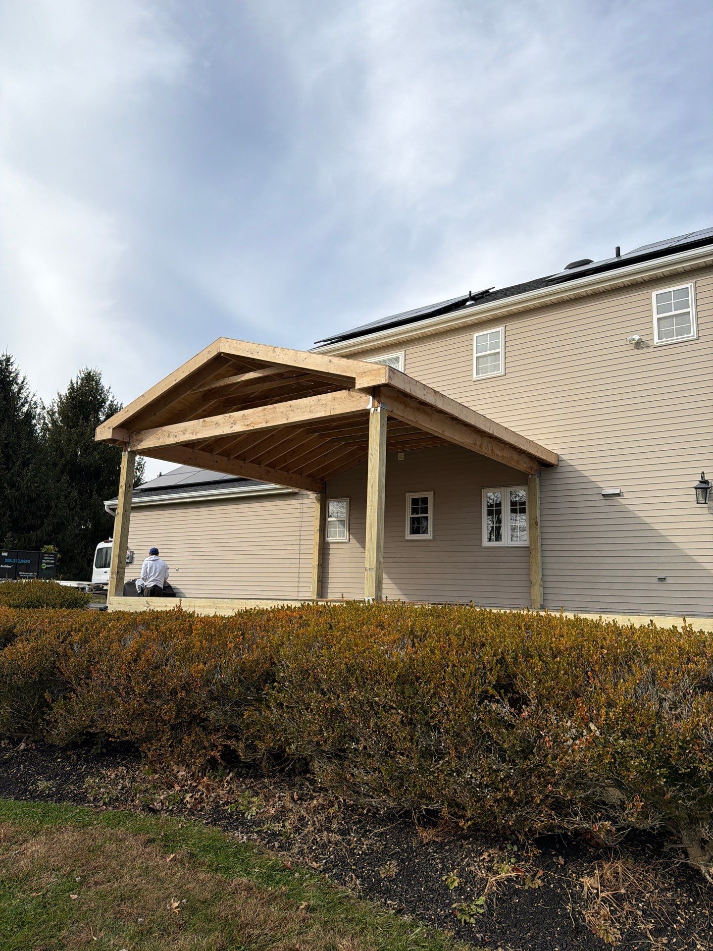 New Deck With a Roof and TV Mount in Raritan, New Jersey by deck guardian