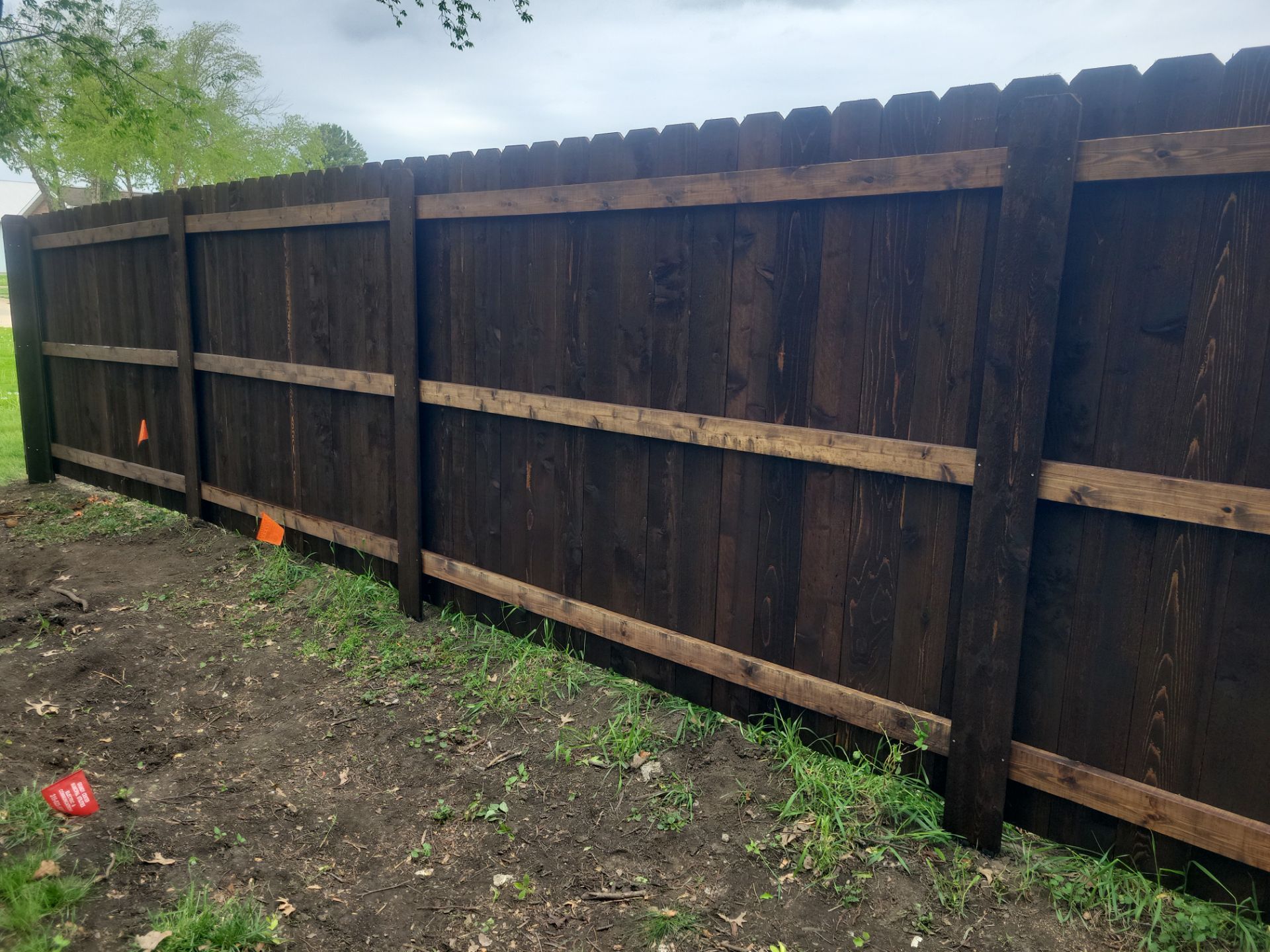 Chain Link and Cedar Privacy in Grundy Center by Perfect Picket Fence and Stain