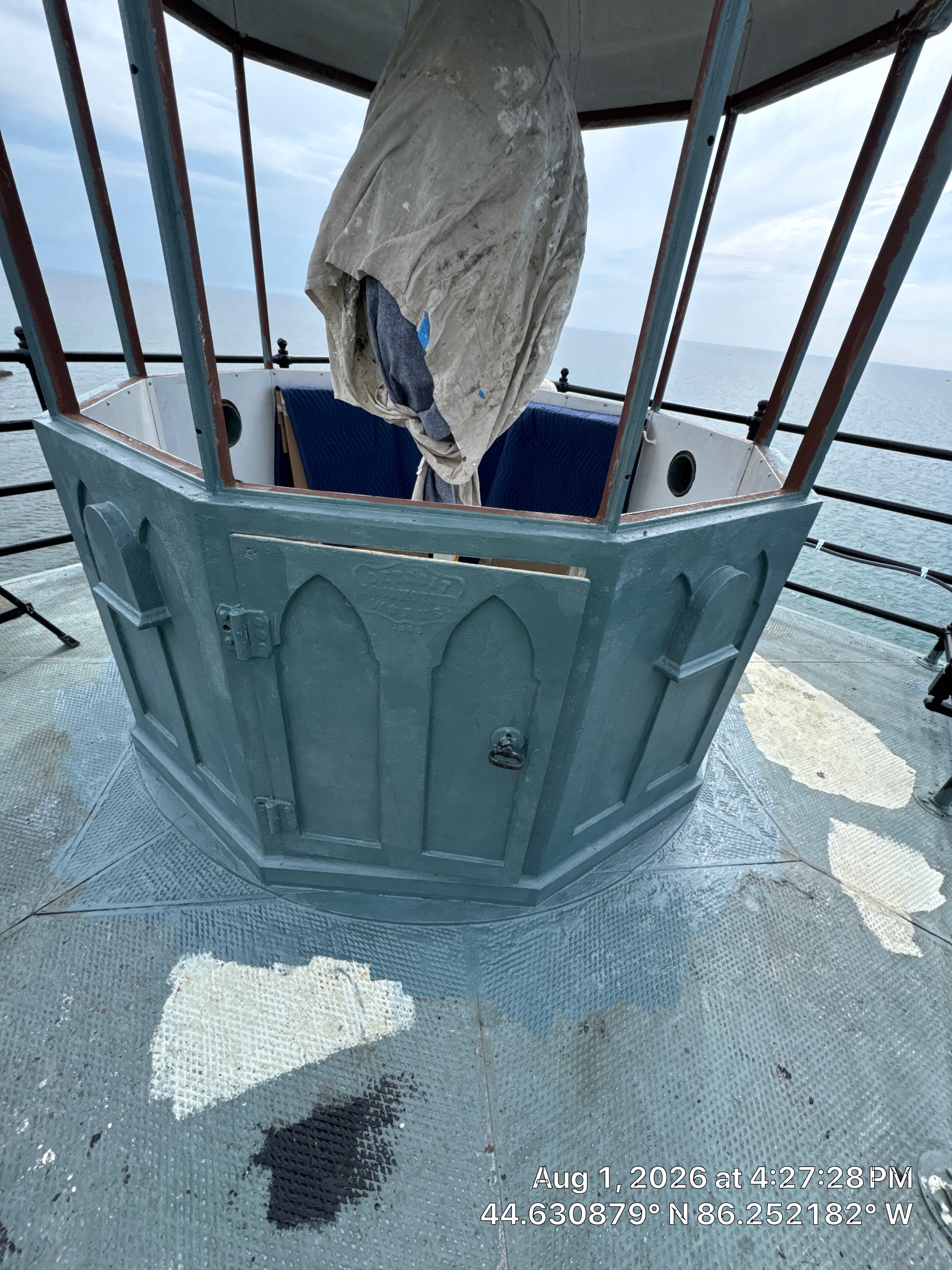 Historical Restoration and Coating of Frankfort North Breakwater Lighthouse by Finkle Preservation & Construction 