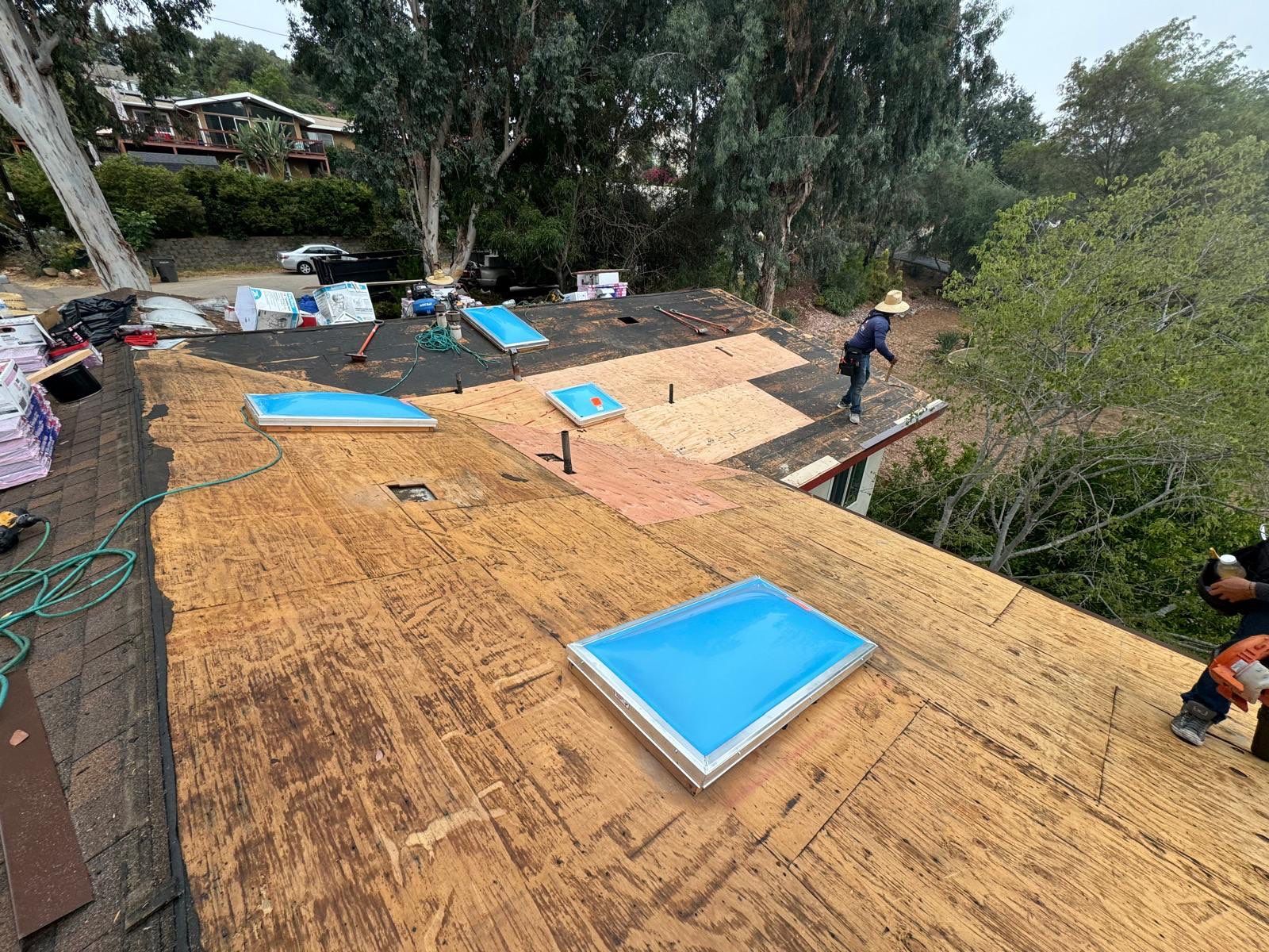 Escondido Partial Shingle Roof Replacement with Skylights and Gutters by Zenith Roofing Services