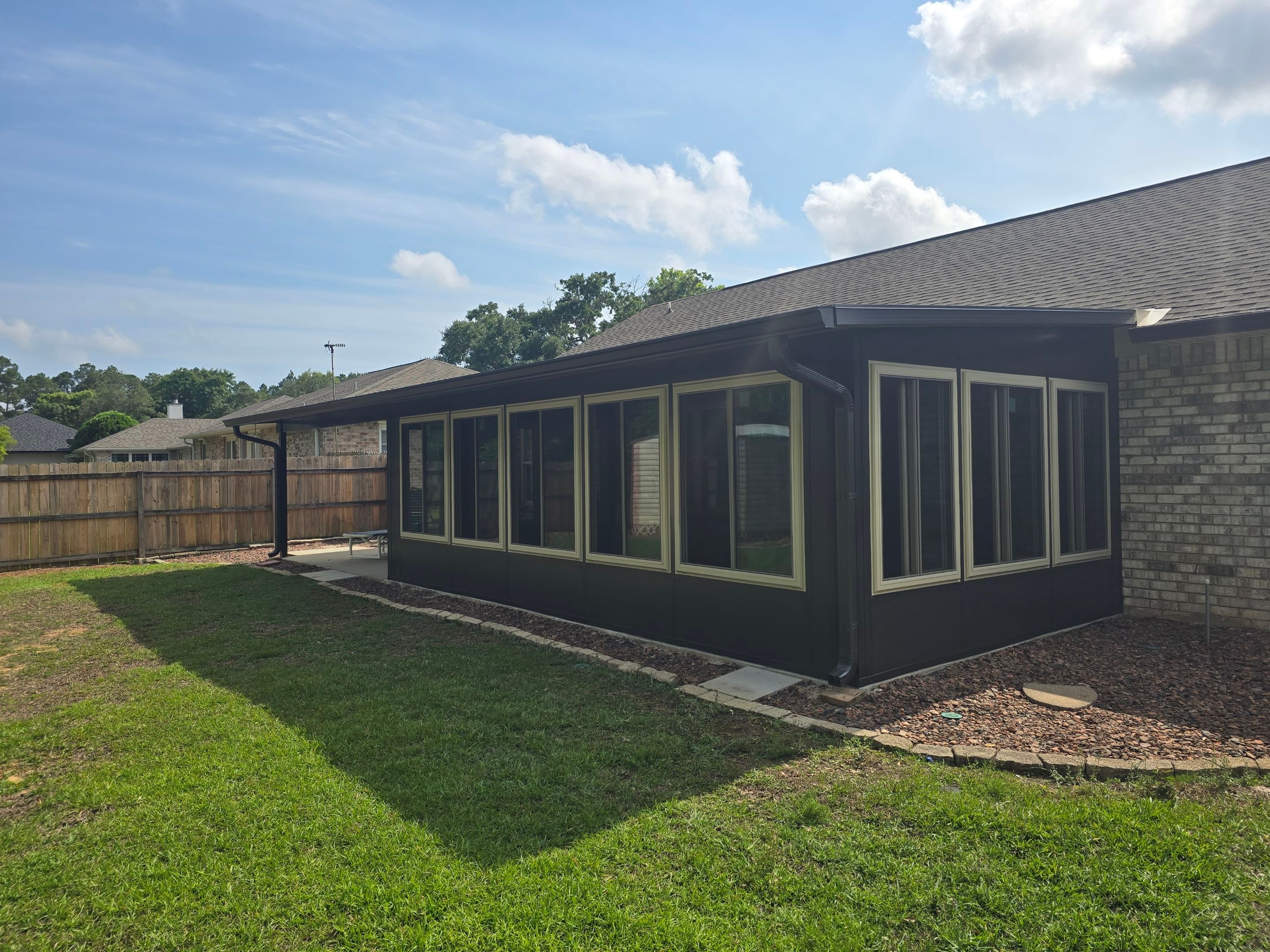 Glass Room & Patio Cover using Colorbeam by Titan Sunrooms