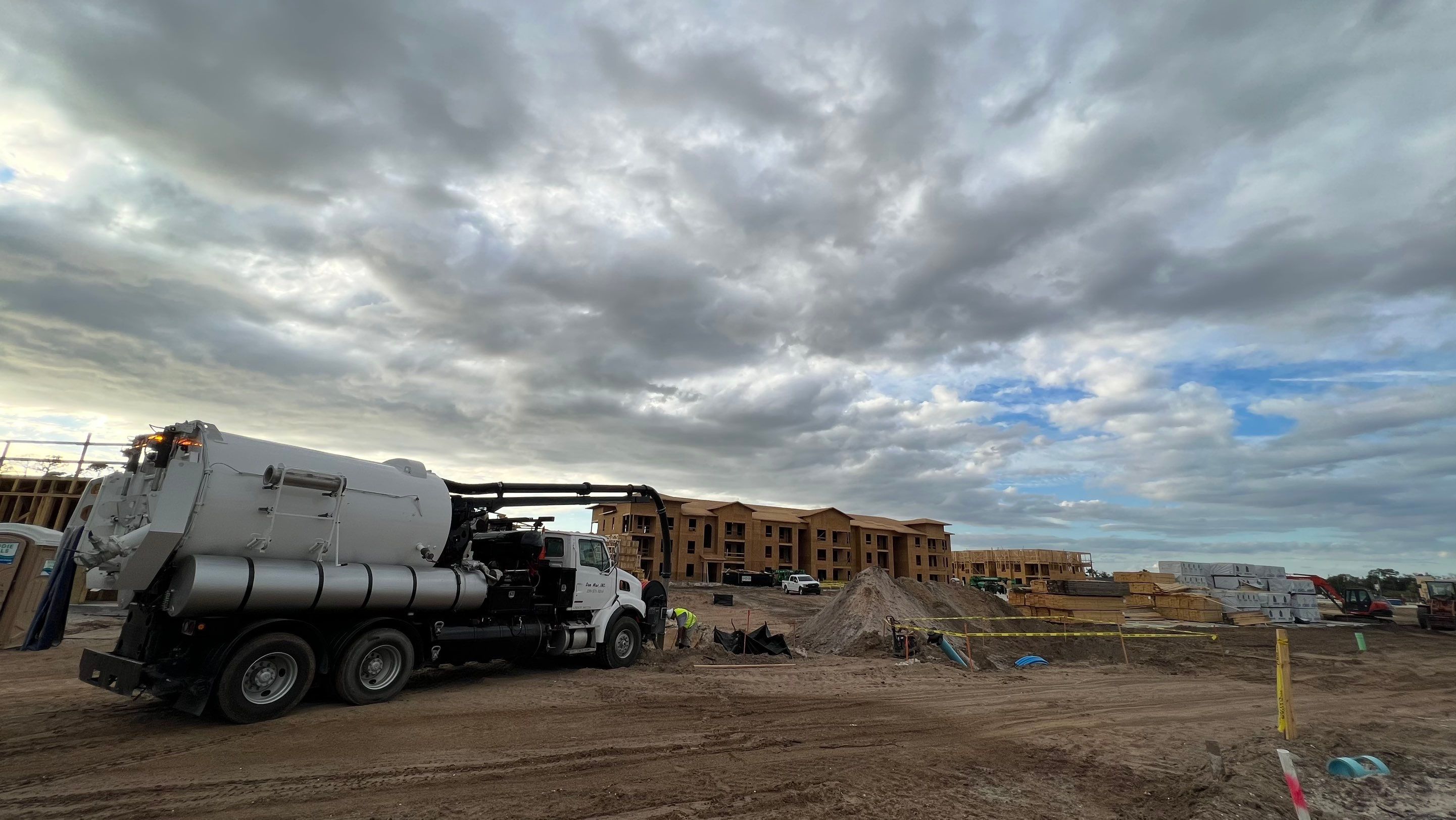 New Construction Sewer System Cleaning by APS Power & Water