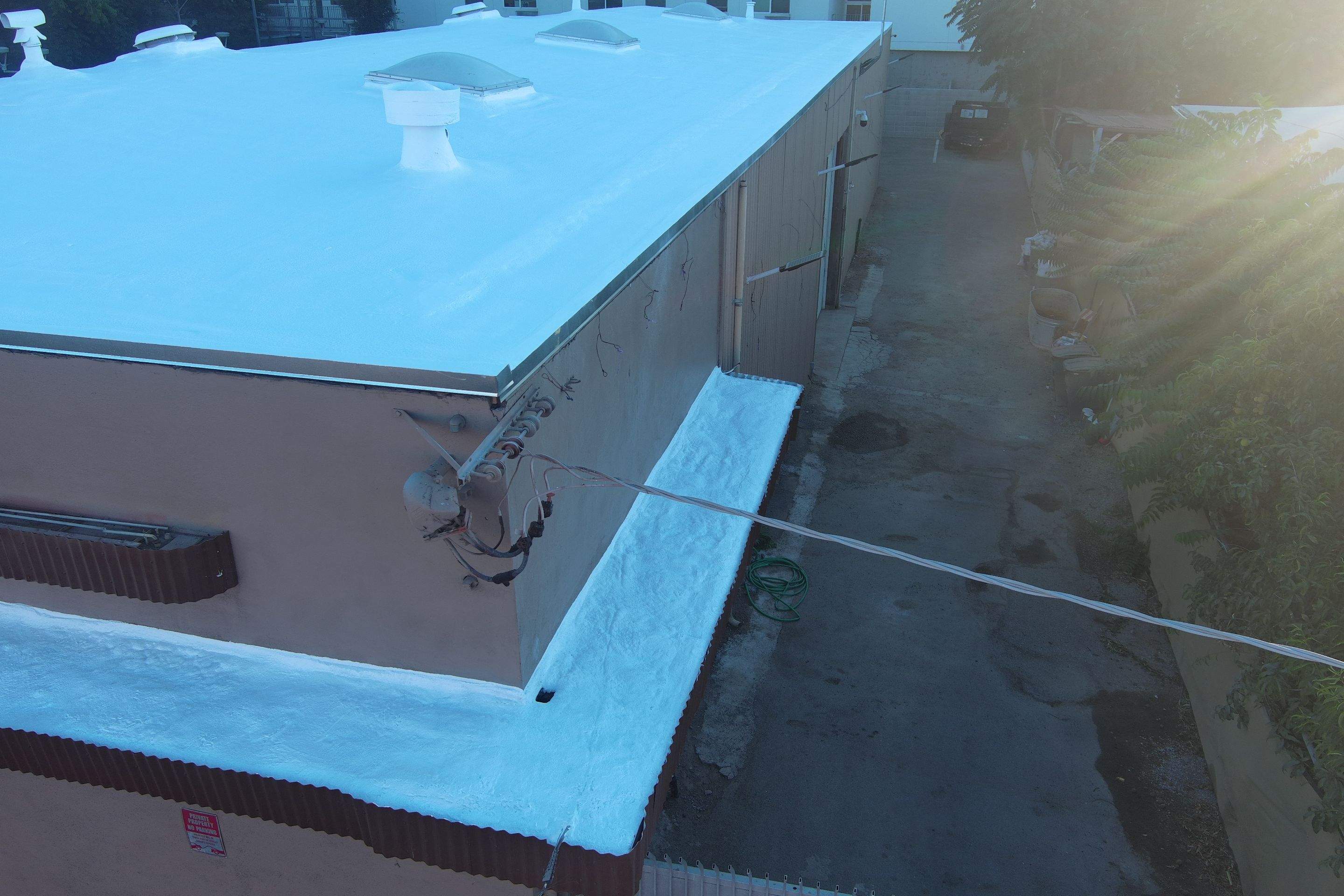 Foam Refurbish using Conklin Benchmark/PUMA XL coatings and spray foam by Straight Edge Roofing Inc