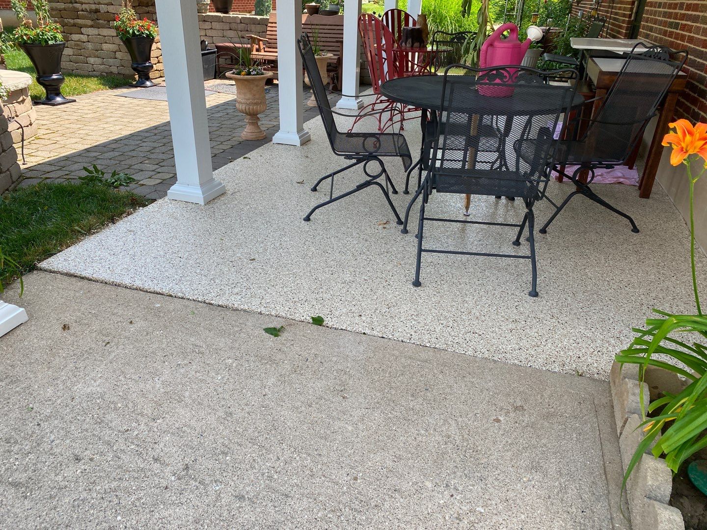 Garage Floor and Patio using Driftwood by Your1DayFloor.com