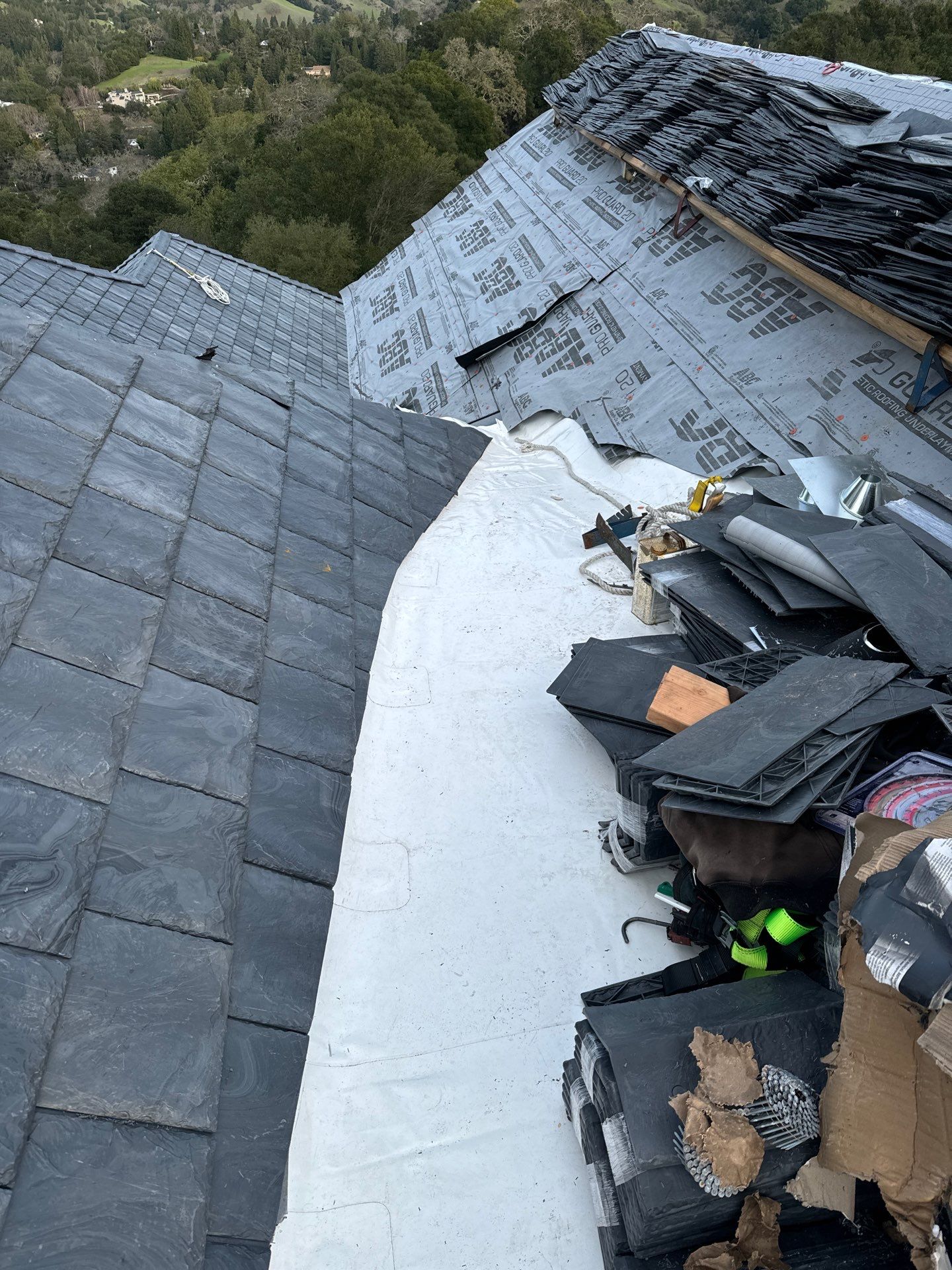Residential Roofing Installation using Slate by Acker Roofing