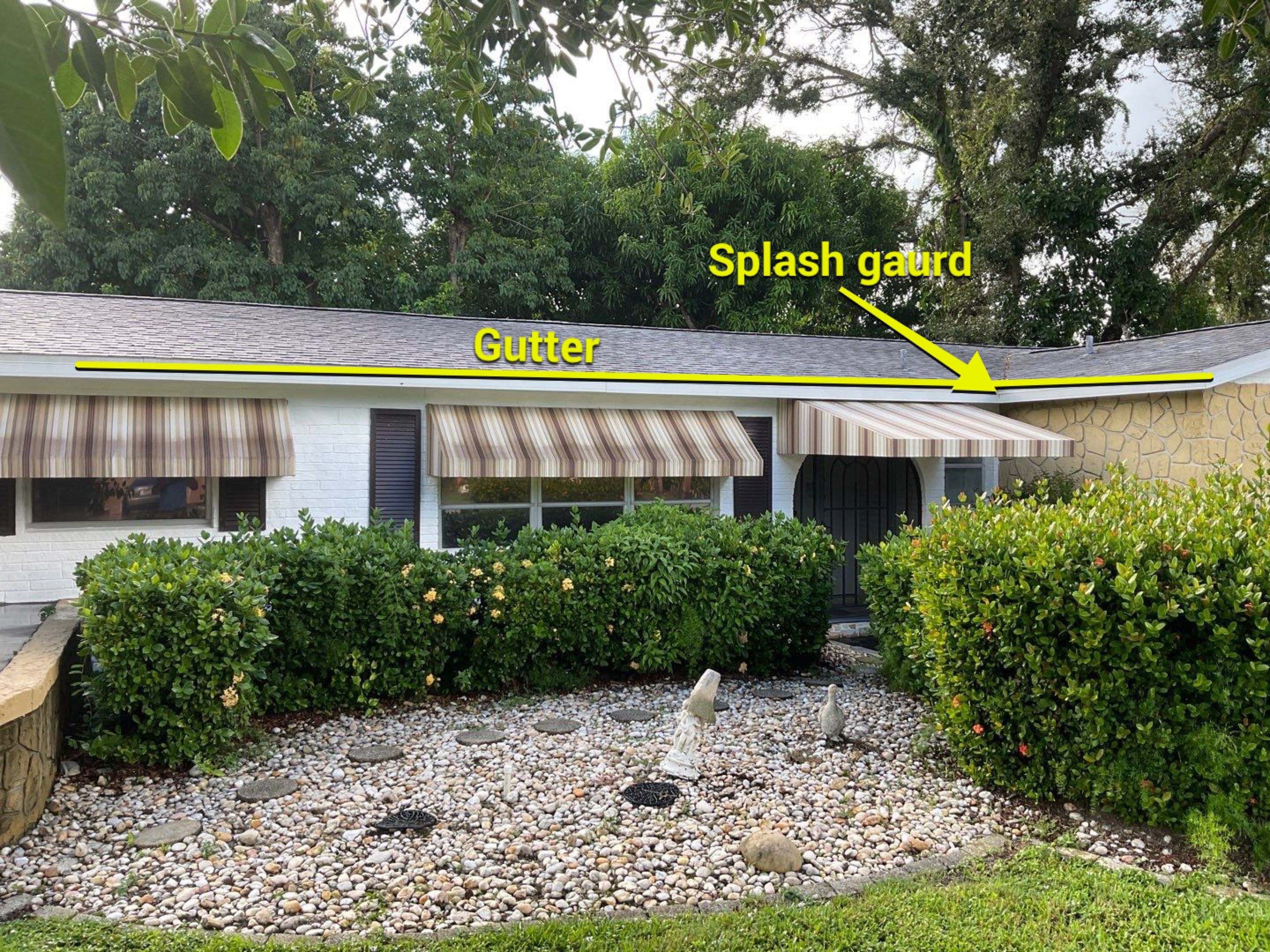 Aluminum Seamless Gutters and new Splash Guard Gutters in Fort Myers by Gutter Professors