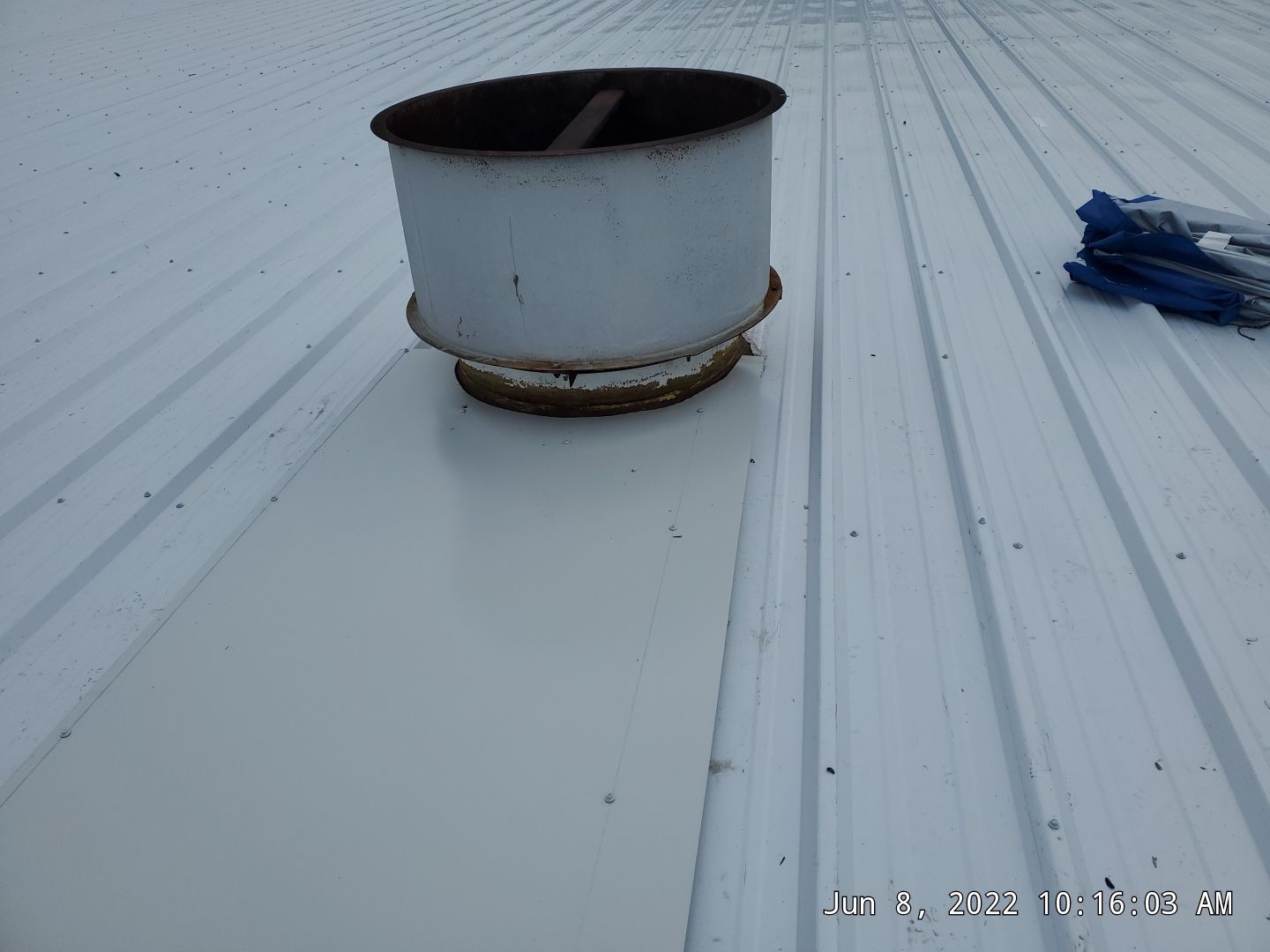 Commercial Roofing Installation using Aluminum Roofing panels by Hostetler Roofing