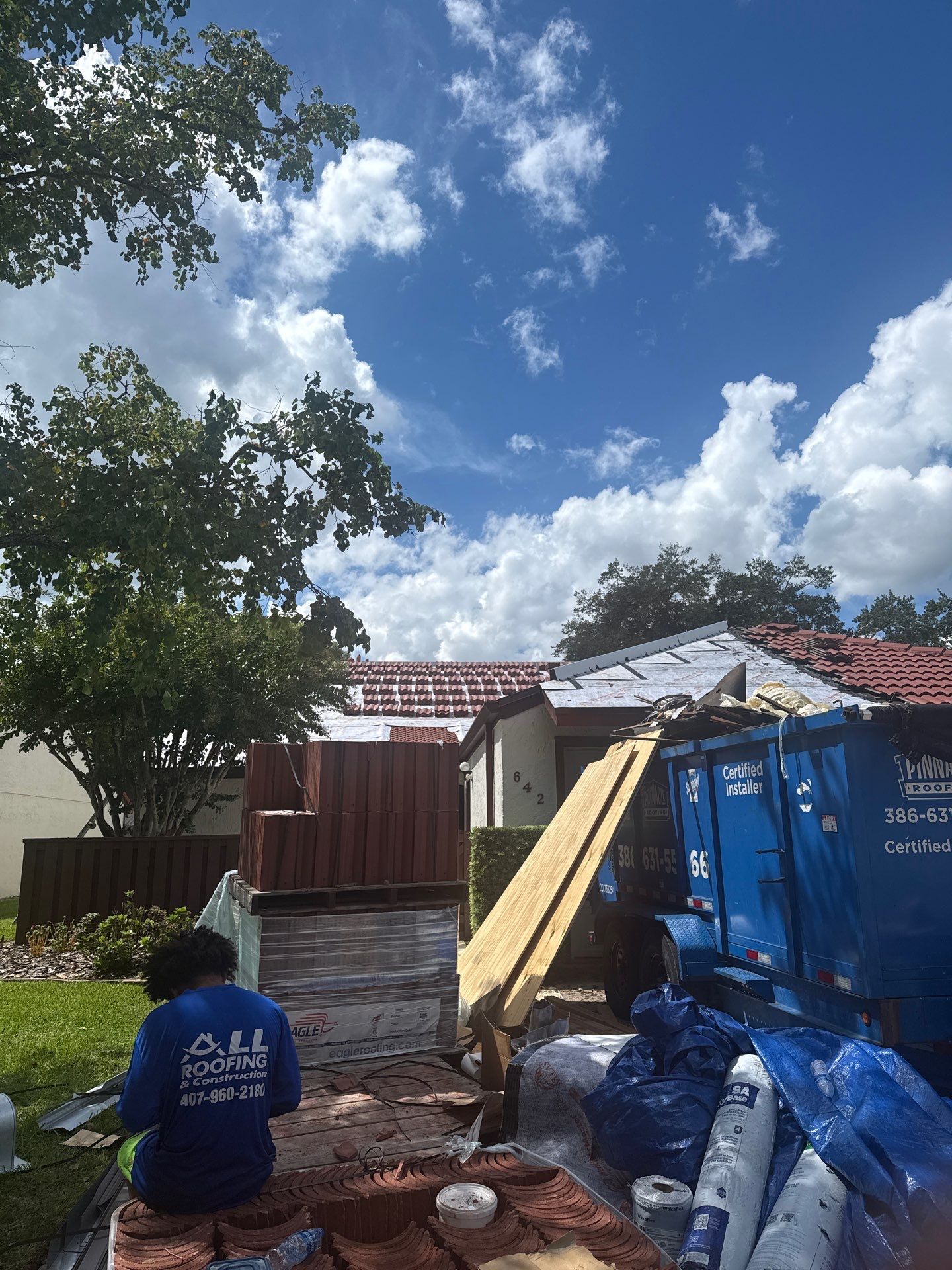 Residential Tile Roof Replacement and Gutter Installation in Winter Park by Pinnacle Roofing Group