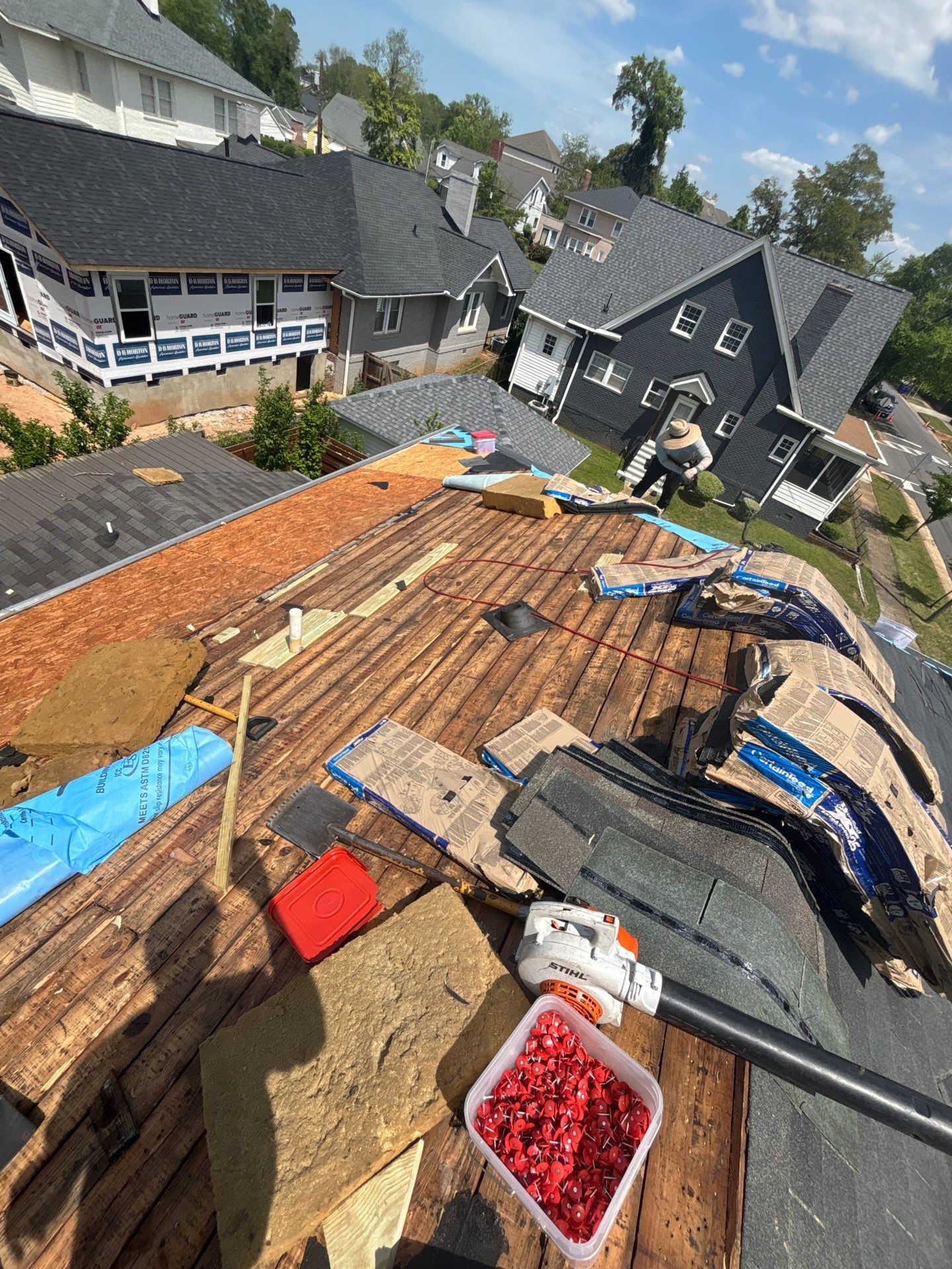 Residential Architectural Shingle Roof Installation and Decking Repair in Greenville by Roofers LLC