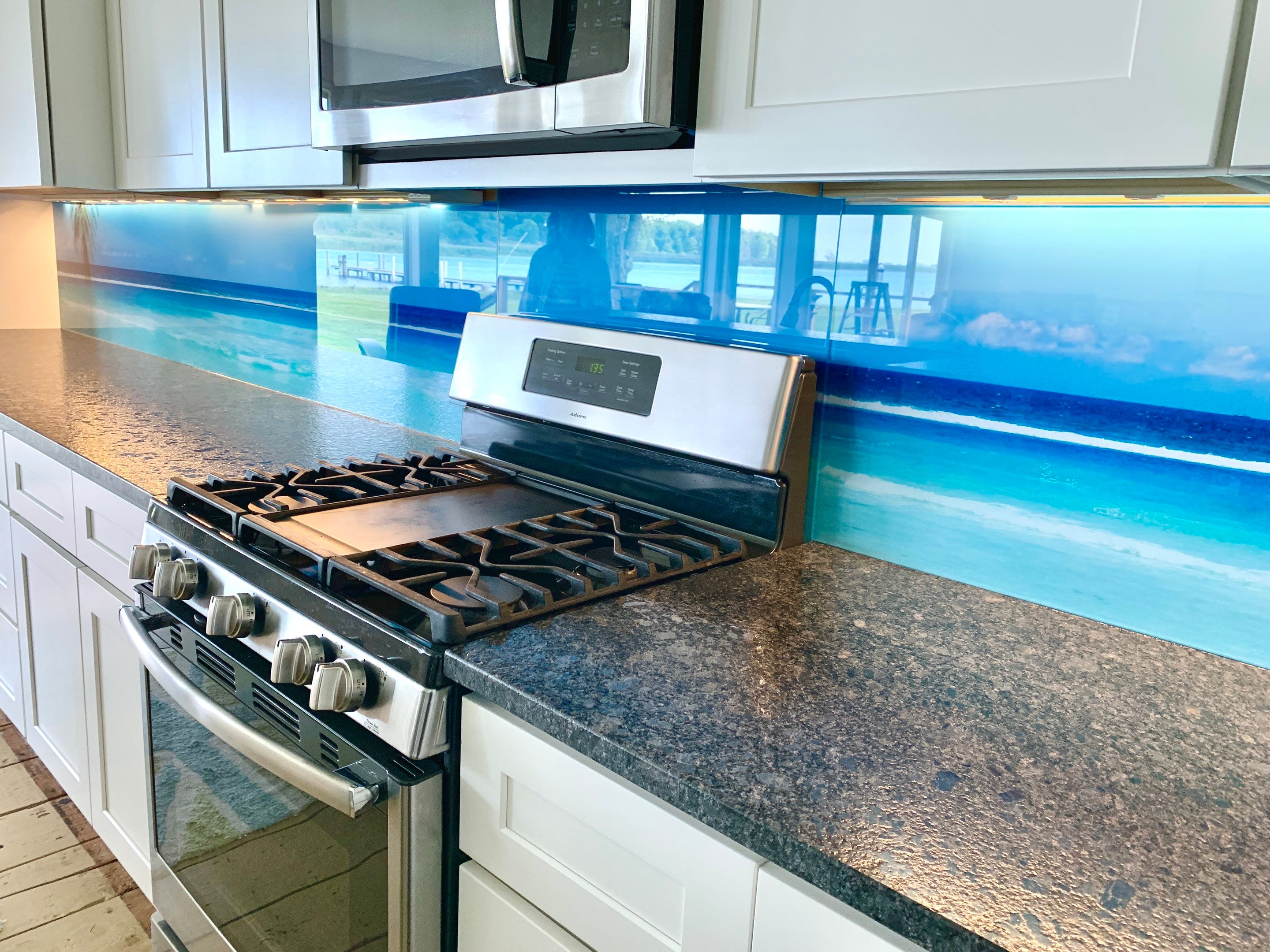 Kitchen Remodel using Maui Beach IMAGIO Solid Glass Backsplash by IMAGIO
