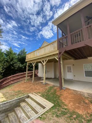 Elevated Pressure-Treated Wood Deck Rebuild in Canton, Georgia