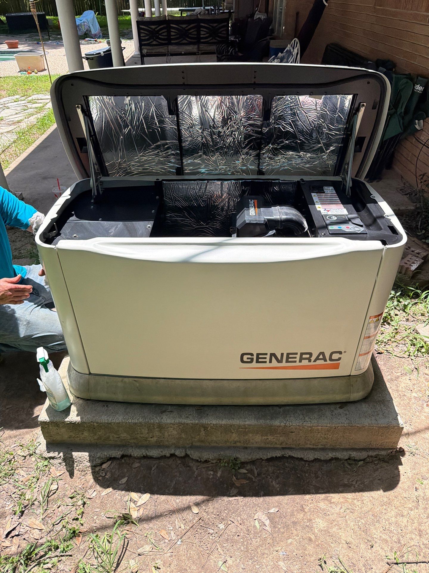 Warranty Covered Engine Replacement on a Generac 22kW Air-Cooled Generator in Houston, TX by GenTex Elite Services