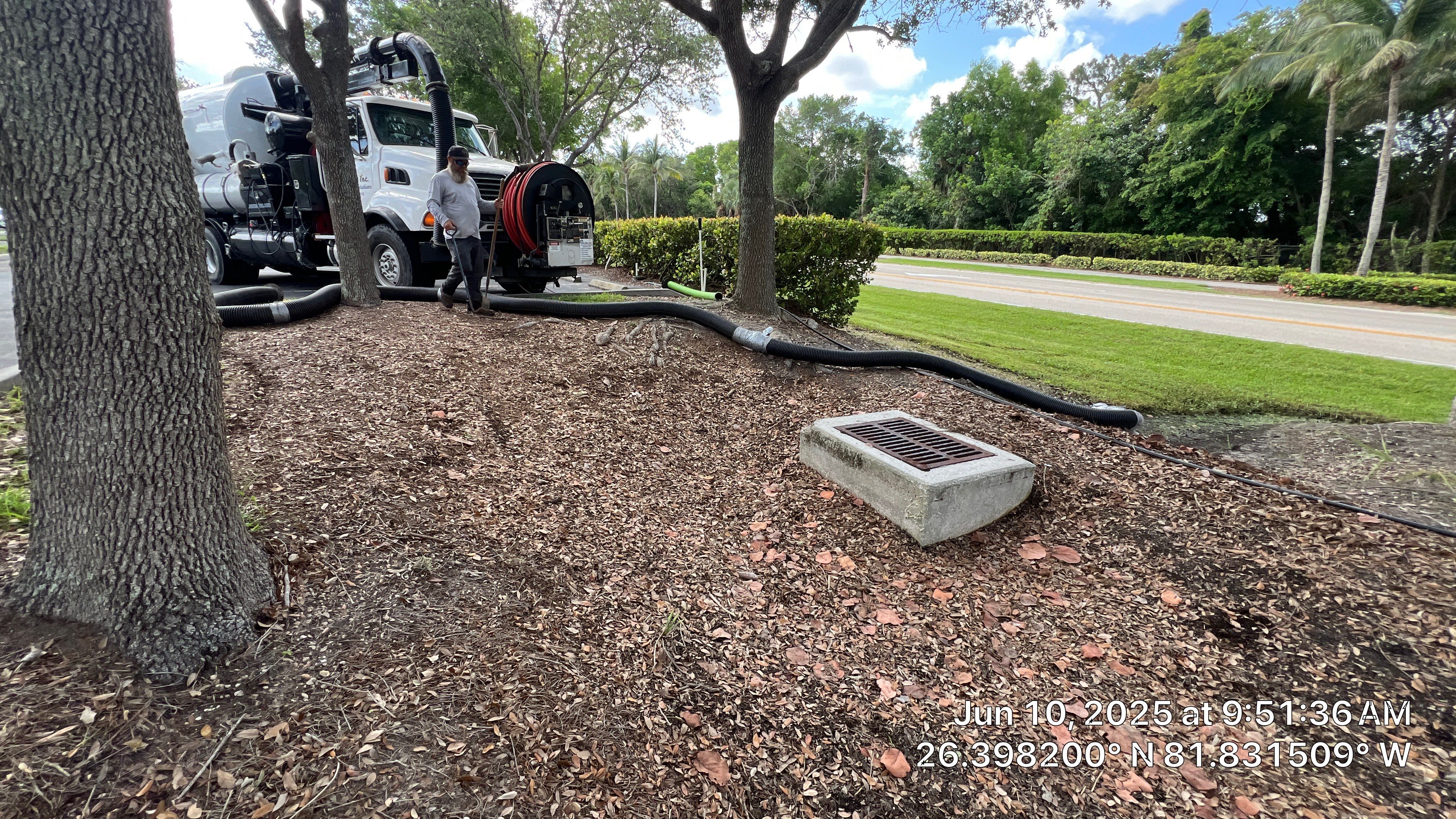 Pelican Landing Beach Parking Lot Stormwater System Maintenance by Don Mar, Inc. Storm Water Solutions