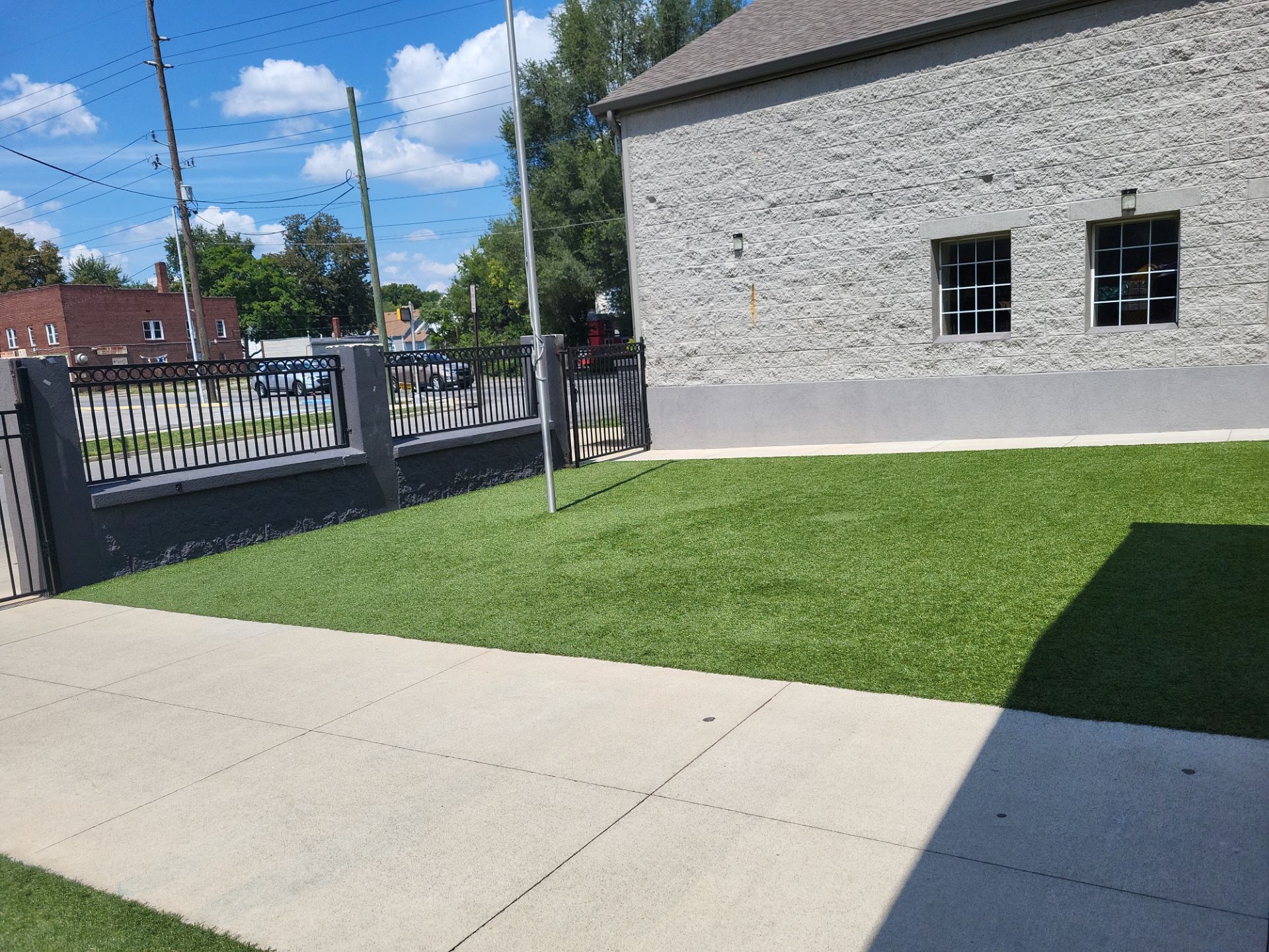 Indianapolis Child Care Center Playground Synthetic Turf Installation by Southwest Greens Midwest
