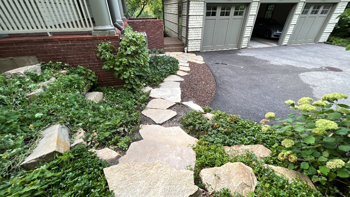 natural stone using Algaecide, soft wash soap by Northern Power Washing LLC.