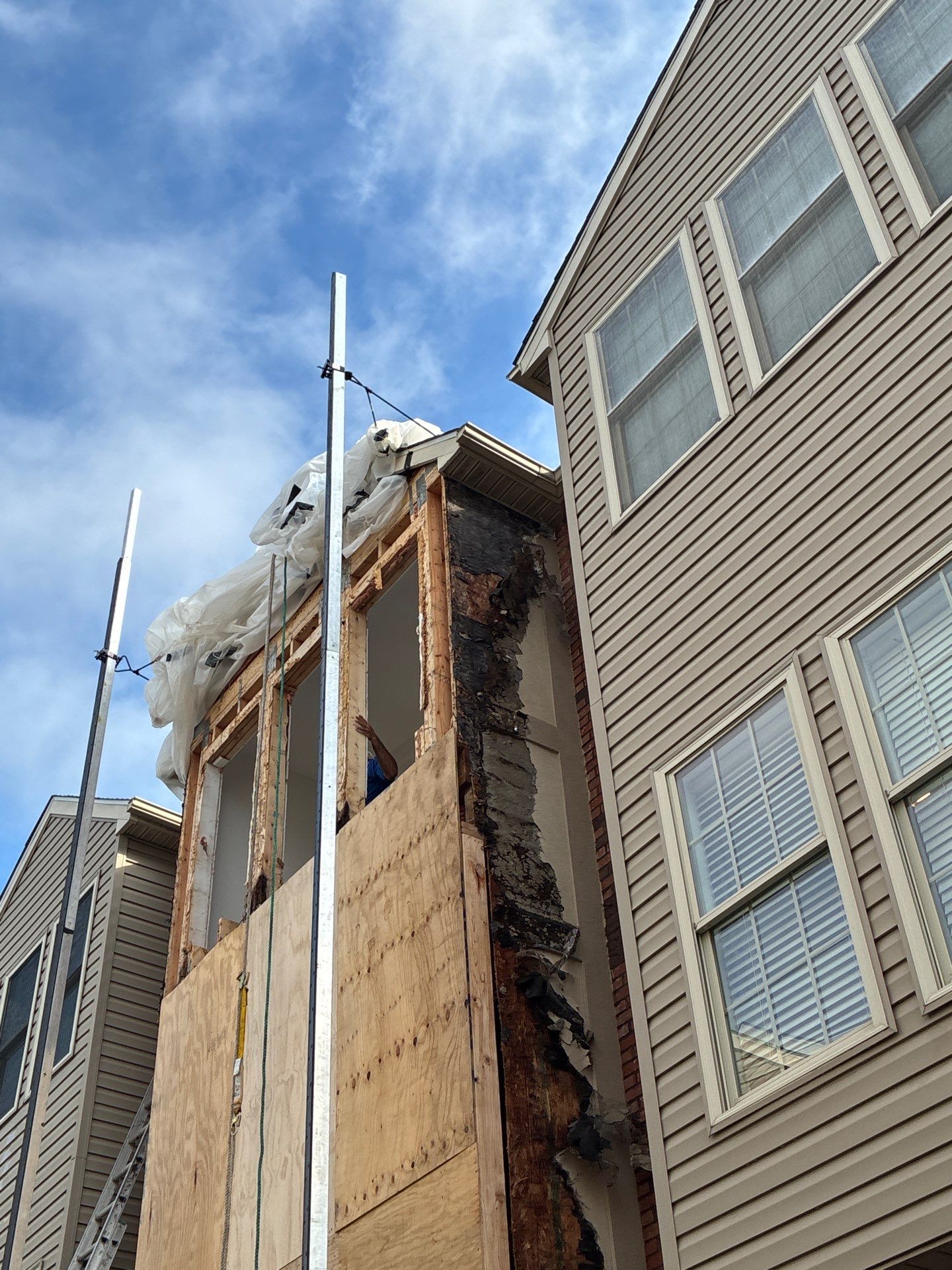 Stucco remediation and structural framing Project in Philadelphia, Pennsylvania by Philadelphia Quality Roofing