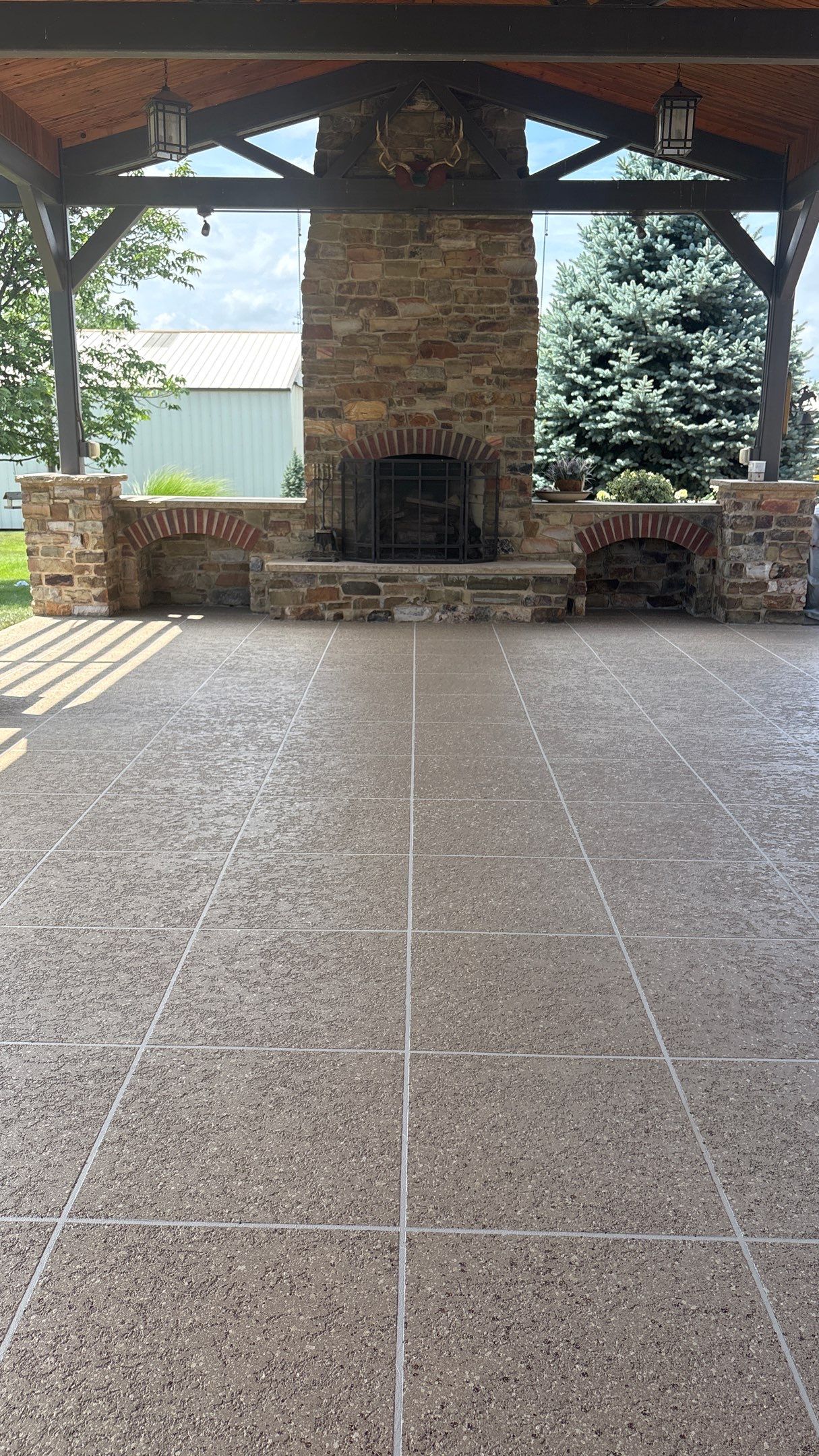 Custom Back Patio Resurface - Kearney, MO by Big Red Decorative Concrete, LLC