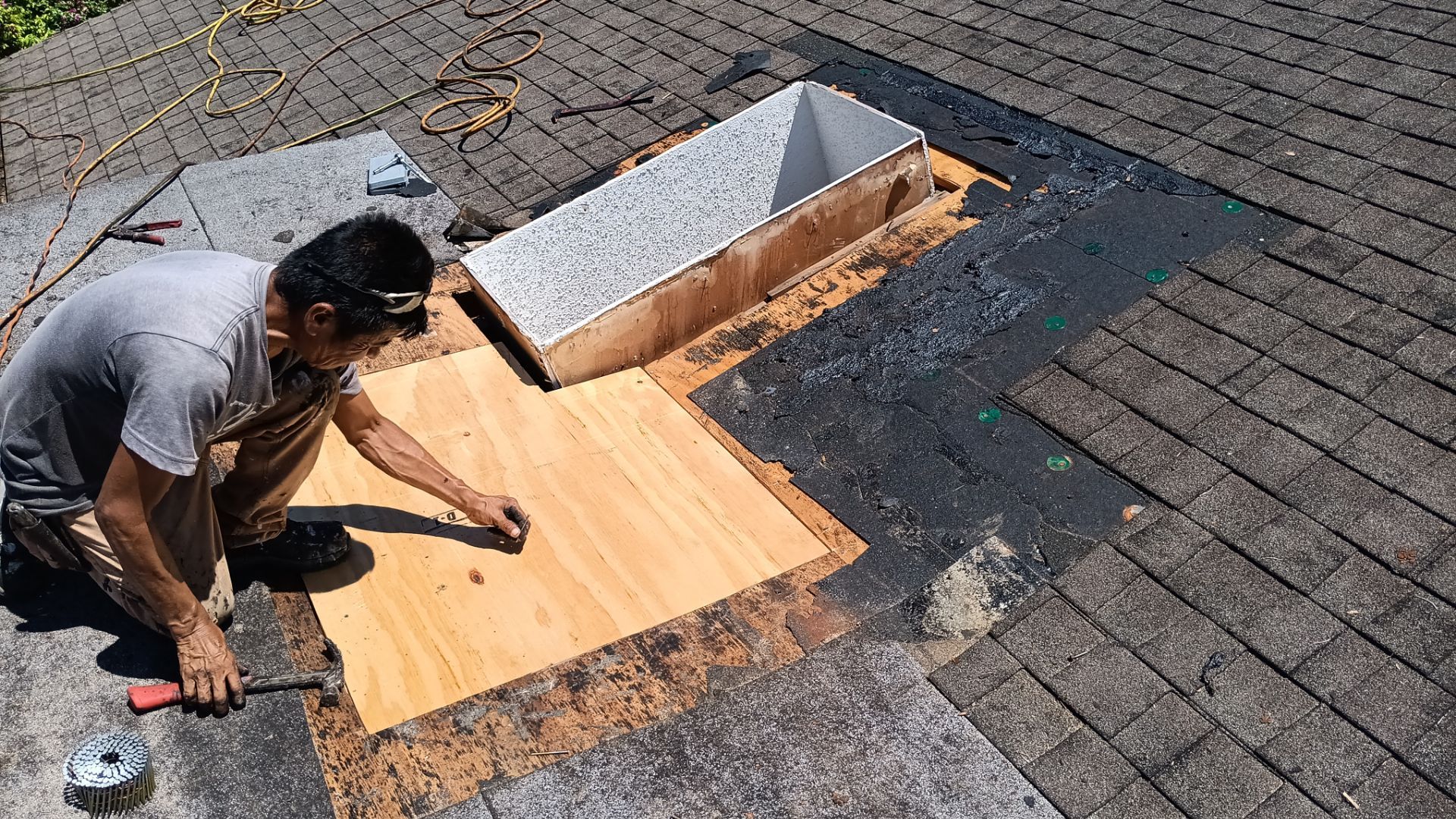 REPLACE NON APPROVED SKYLIGHT ALONG WITH CLOGED GUTTER by Morton Roofing, Inc.
