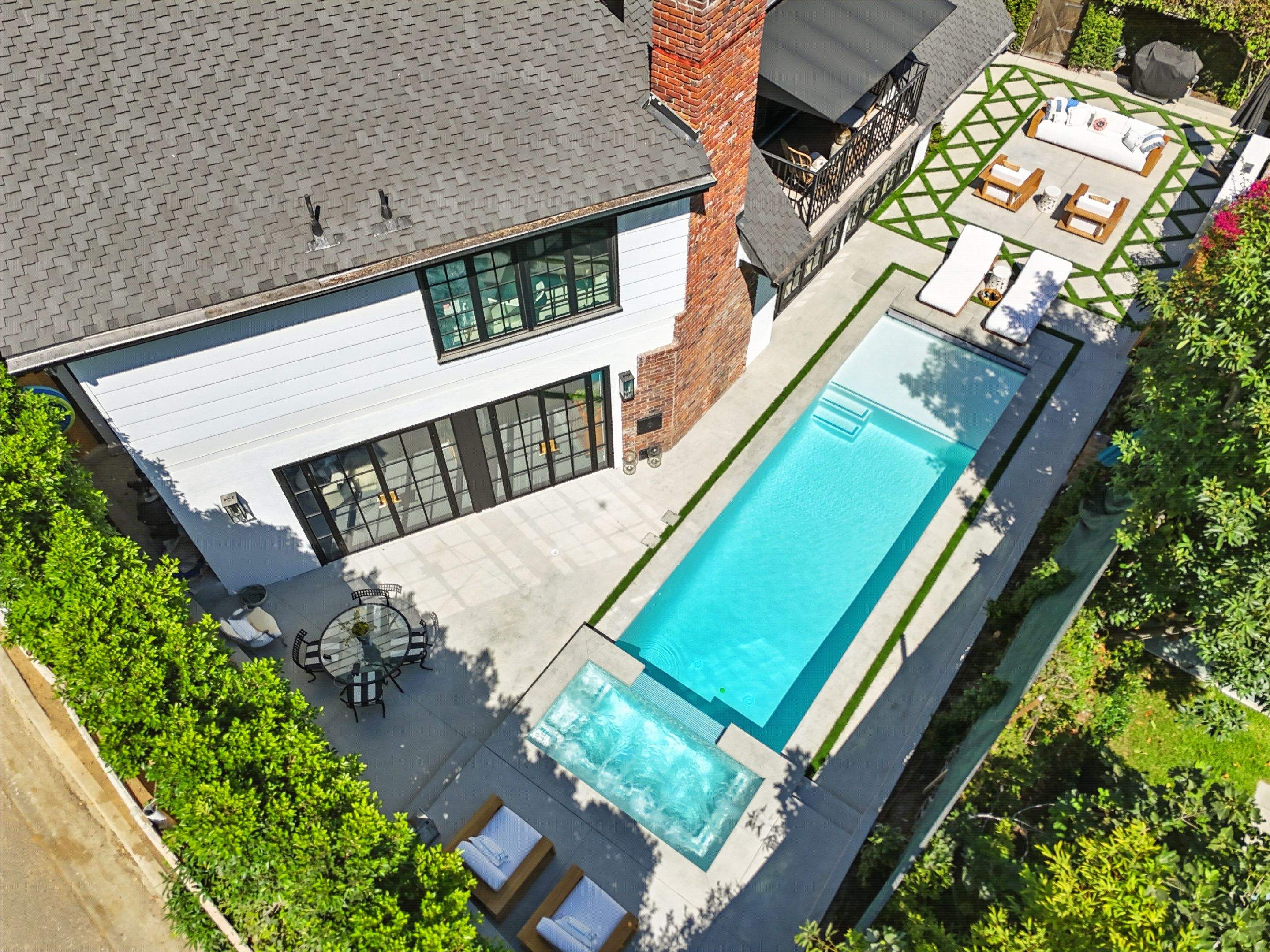 New Pool & Spa With Concrete Deck Work & Fire Place  by Lax Home Inc 