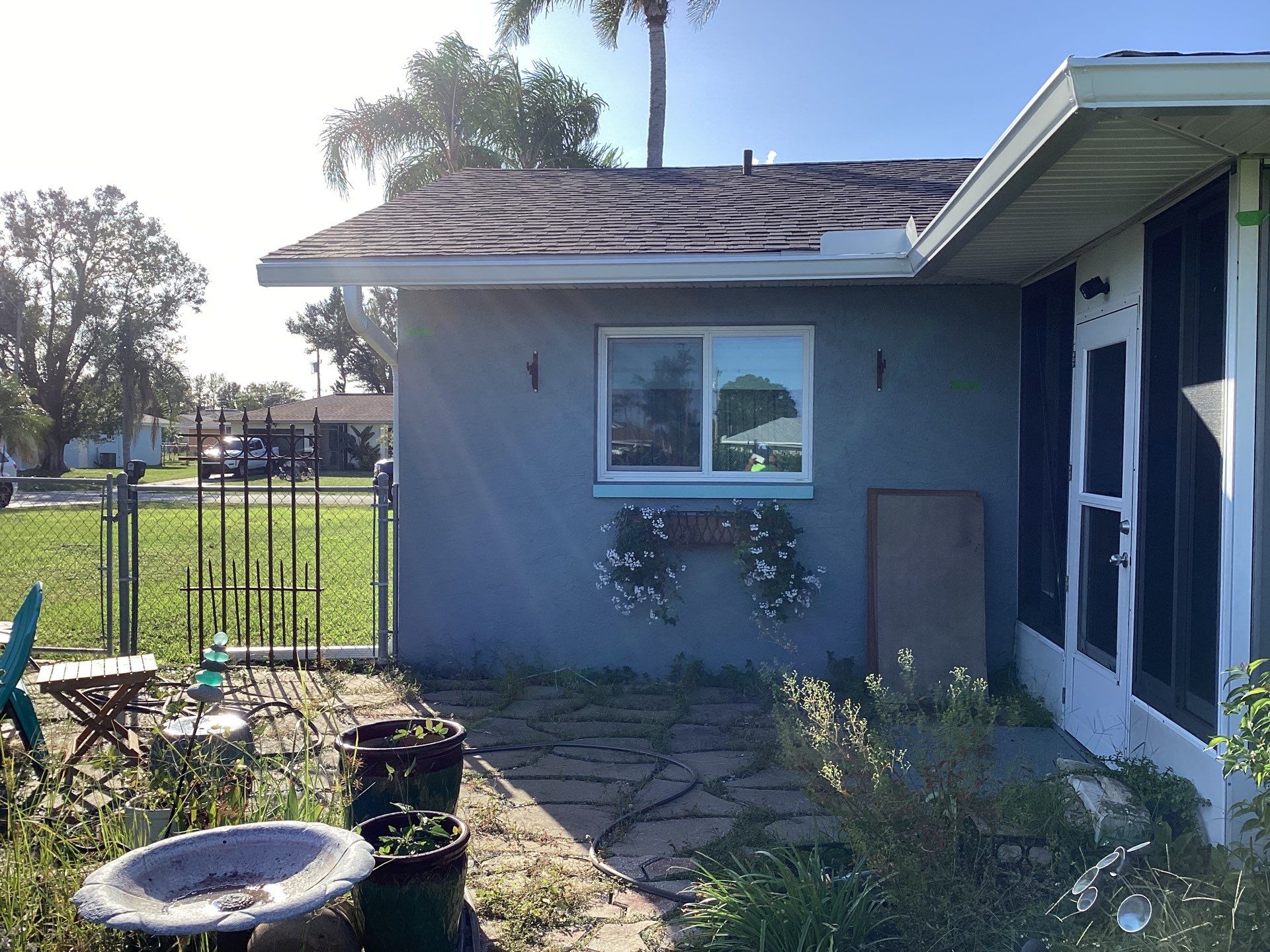 Soffit and Fascia Installation using White Vinyl Soffit in Cape Coral FL by Gutter Professors