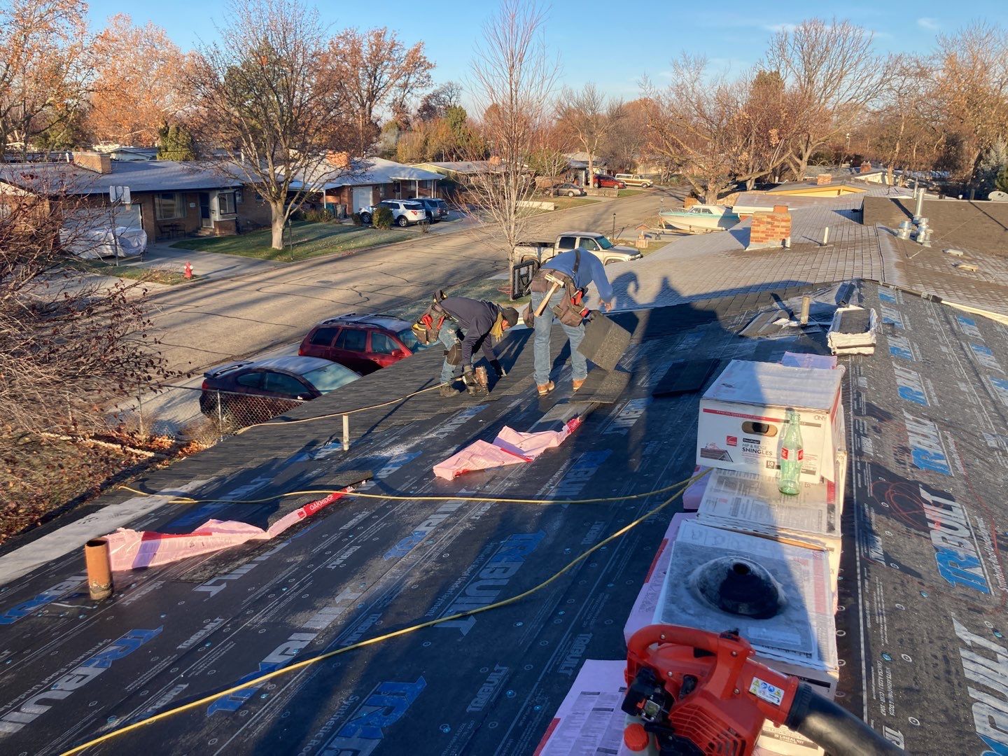 Meridian Single Level Residential Roofing Installation by ID Roofing LLC
