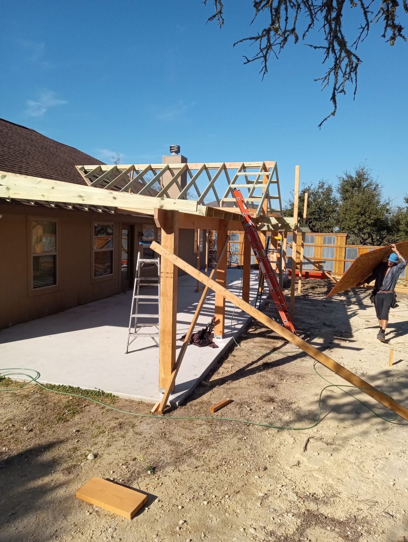Reroof with Back Patio Addition using Owens Corning Duration Aged Copper by Lightning Exteriors