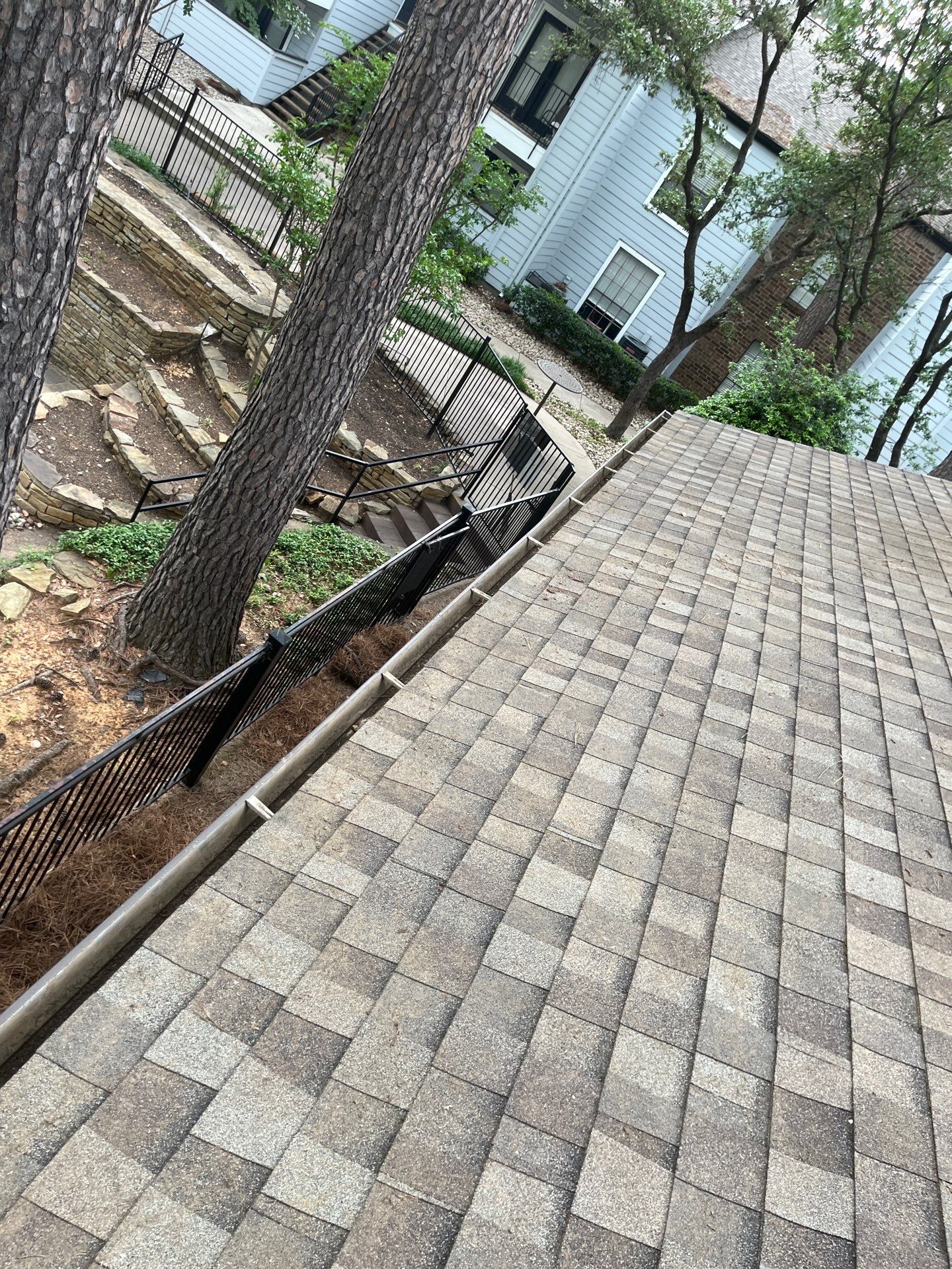 Commercial gutter cleaning Denton, TX after photo with clean gutters