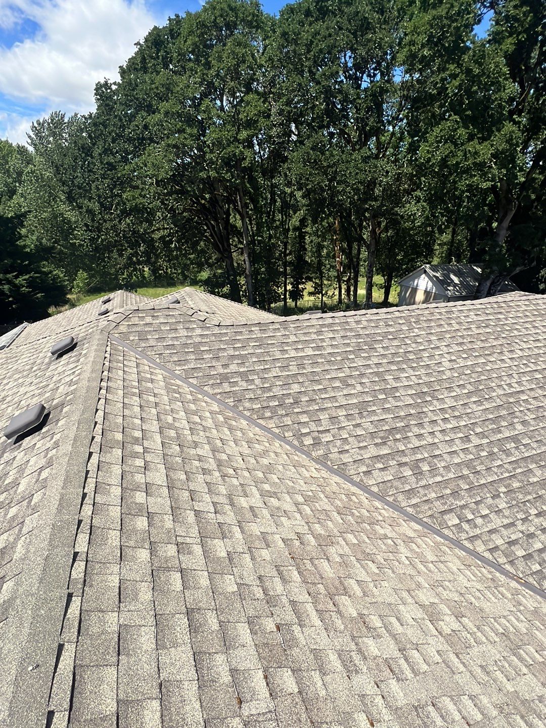 Residential Roofing Installation using IKO Dynasty (Color: Biscayne) by Orezona Building & Roofing Company, Inc.