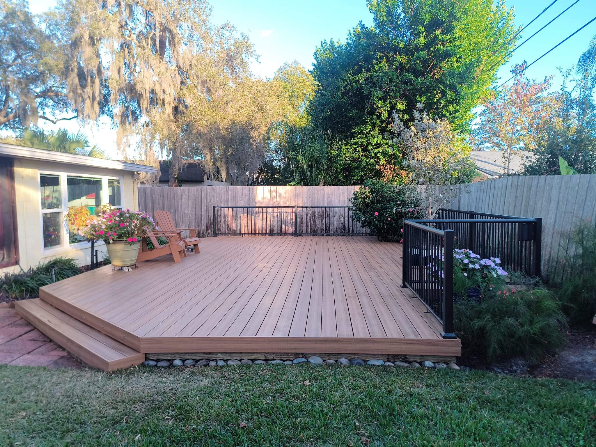Luxury Multi-Level Deck | Deckorators Voyage Mineral-Based Composite by Orlando pergolas