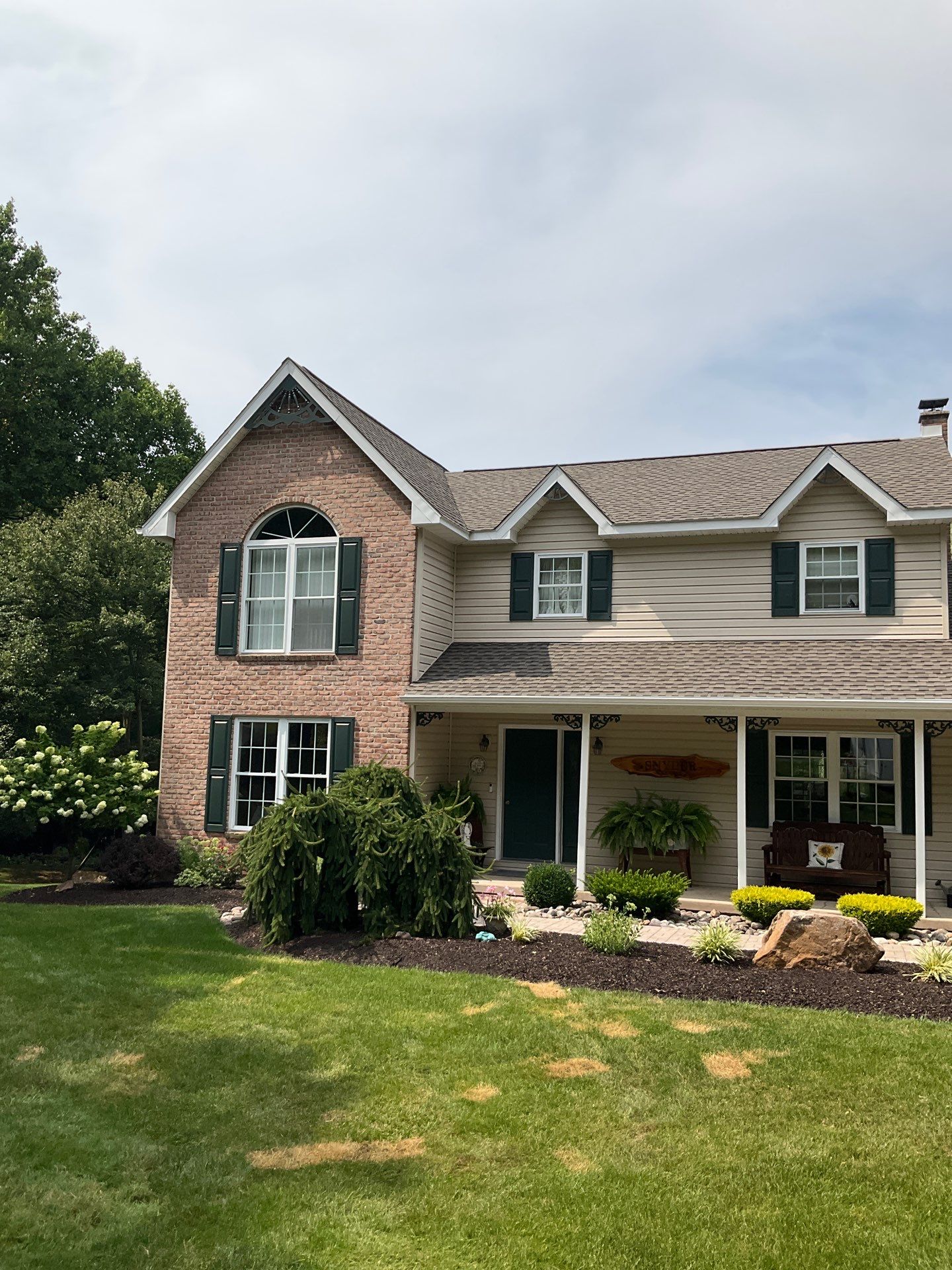 GAF Timberline Ultra HDZ Roof Replacement with Seamless Gutters by Esh Builders