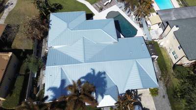 Metal reroof project in Belle Isle FL
